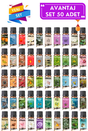 LeafFlora AromaHome Avantaj Set 50 Adet - Esansiyel Uçucu Yağ - Aromatik Oda ...