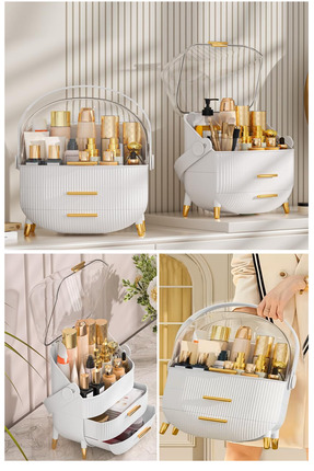 MAKRİ HOME Çekmeceli  Makyaj, Takı ve Kozmetik Ürün Düzenleyici, Krem Renk Or...