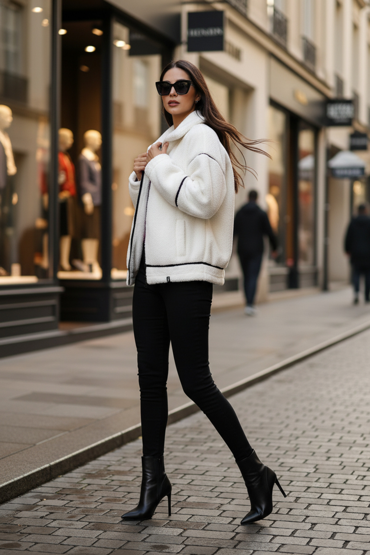 Scorp  Shine Casual Kadın Peluş Mont Ekru - Görsel 4