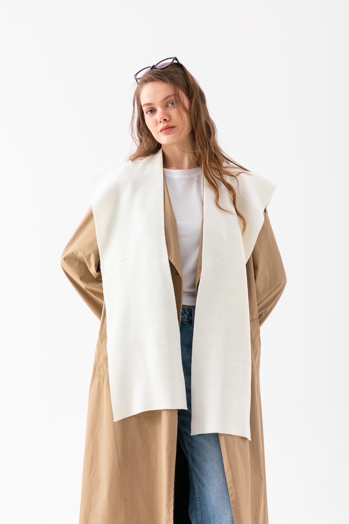 Wega Moda Kare Parçalı Patchwork Atkı - Spor Triko Örme Omuz Atkısı | Unisex Boho Şal - Atkı görsel 2