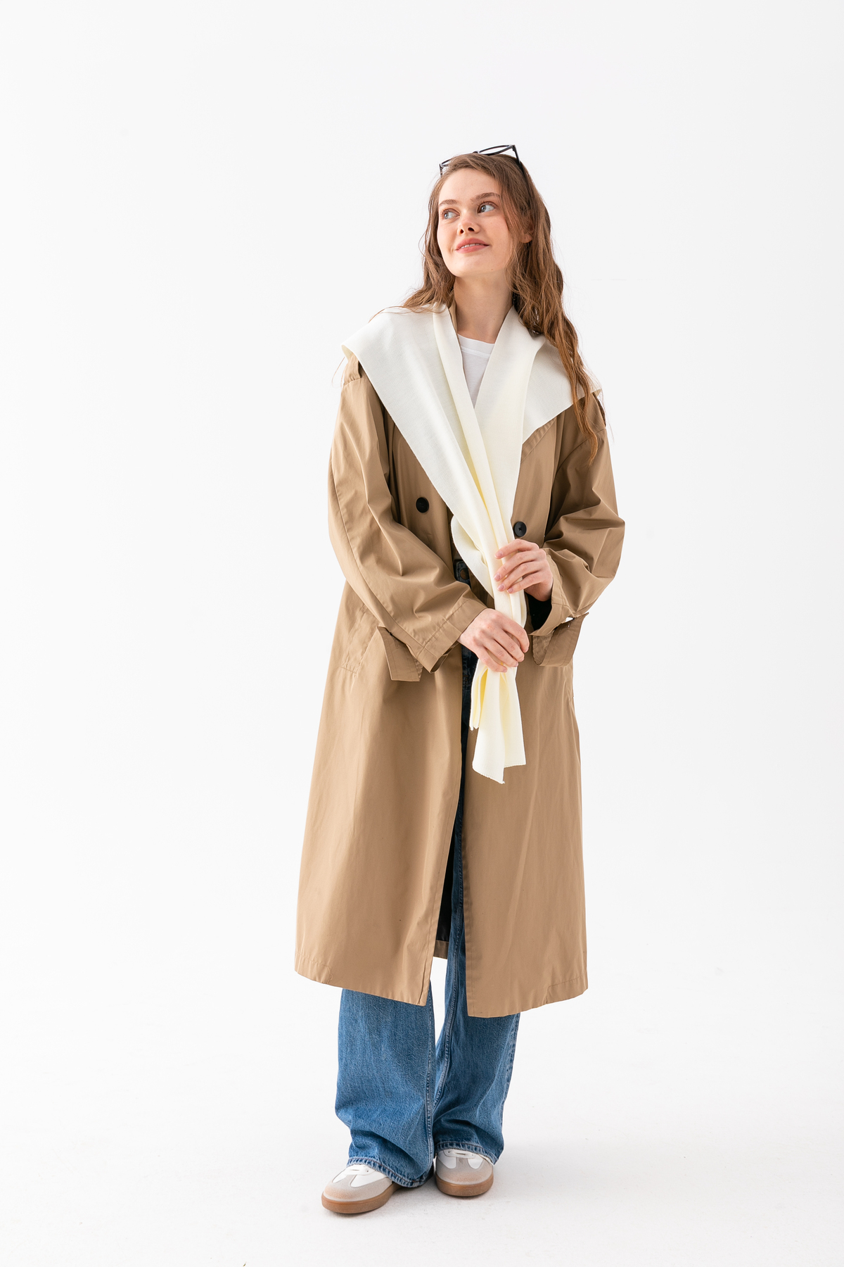 Wega Moda Kare Parçalı Patchwork Atkı - Spor Triko Örme Omuz Atkısı | Unisex Boho Şal - Atkı görsel 5