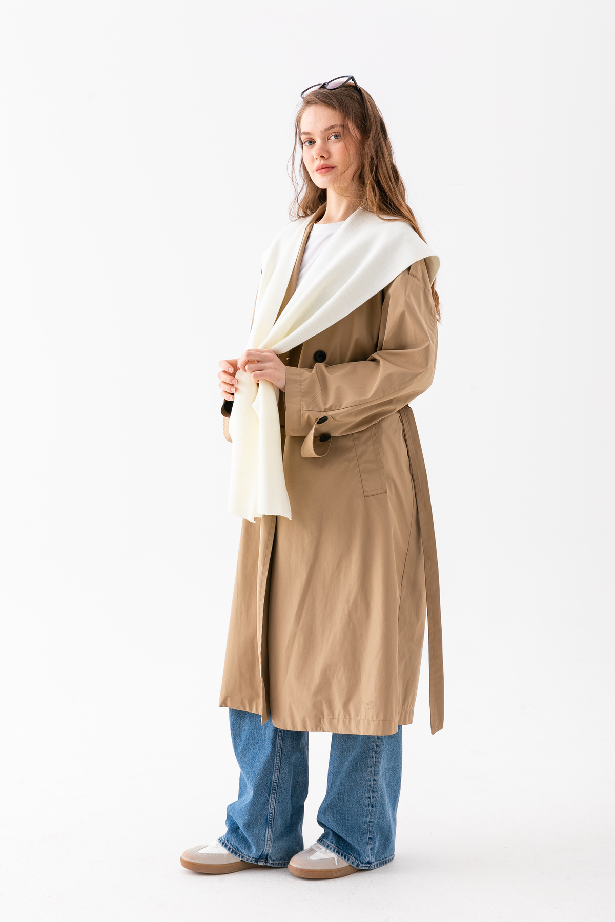 Wega Moda Kare Parçalı Patchwork Atkı - Spor Triko Örme Omuz Atkısı | Unisex Boho Şal - Atkı görsel 4