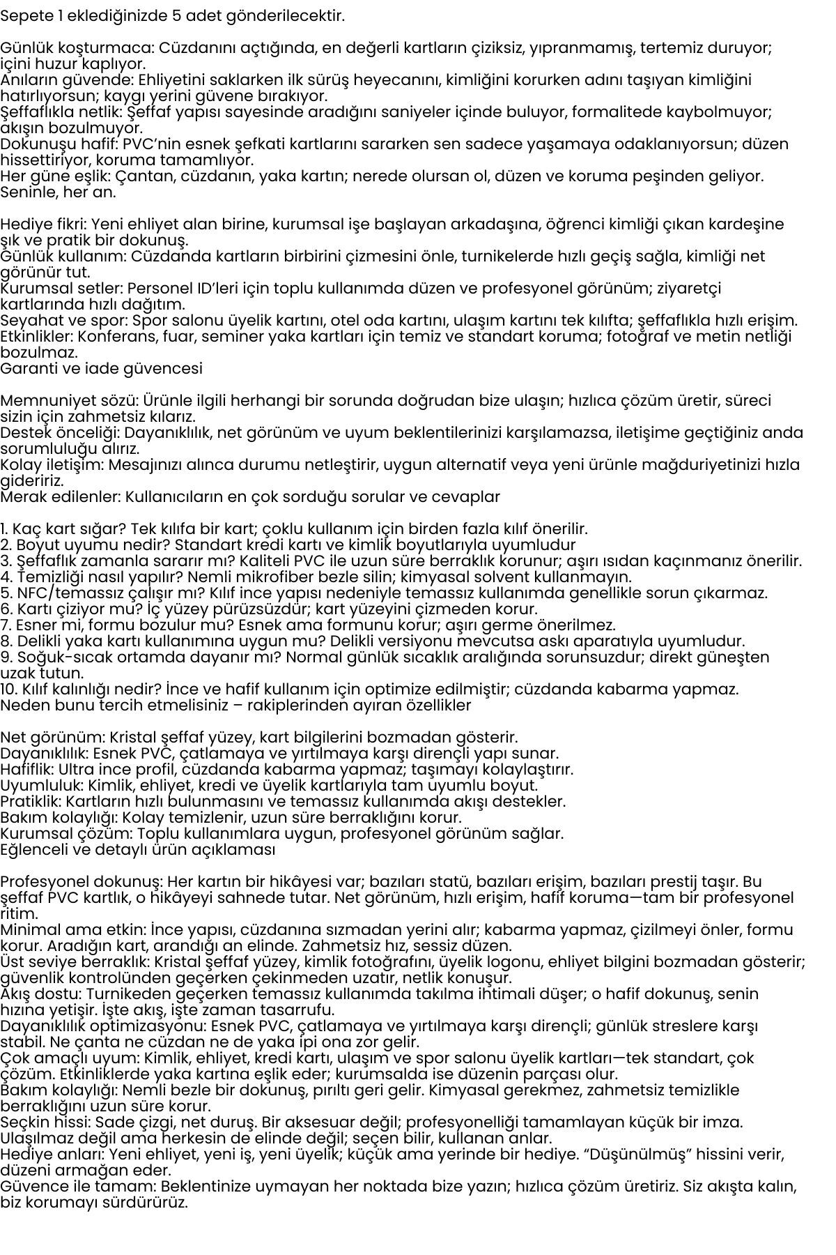 Transformacion 5’li PVC Kartlık, Ehliyet, Kimlik, Kredi Kartı Koruyucu Şeffaf Plastik Kılıf 427980 görsel 5
