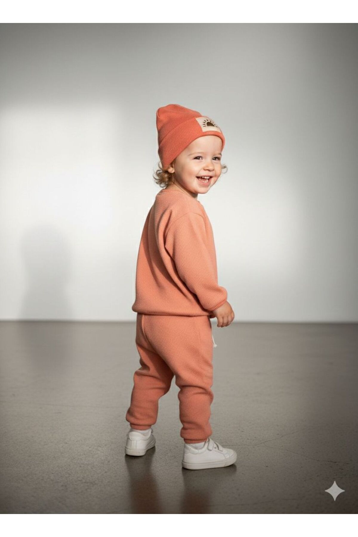 Kuğu Baby Unisex Waffle Pembe Bereli Üçlü Takım fotoğrafı 2 (önizleme)
