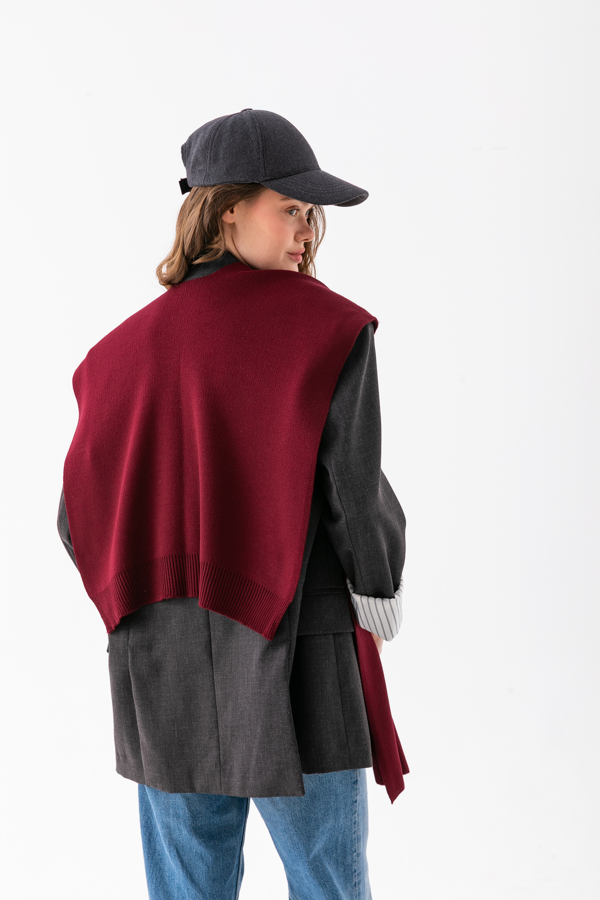 Wega Moda  Kare Parçalı Patchwork Atkı - Spor Triko Örme Omuz Atkısı | Unisex Boho Şal - Atkı - Görsel 8