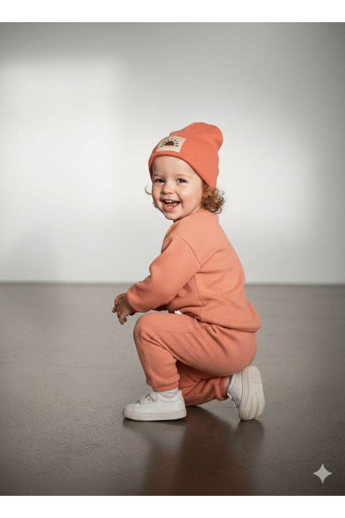 Kuğu Baby Unisex Waffle Pembe Bereli Üçlü Takım fotoğrafı 3 (önizleme)