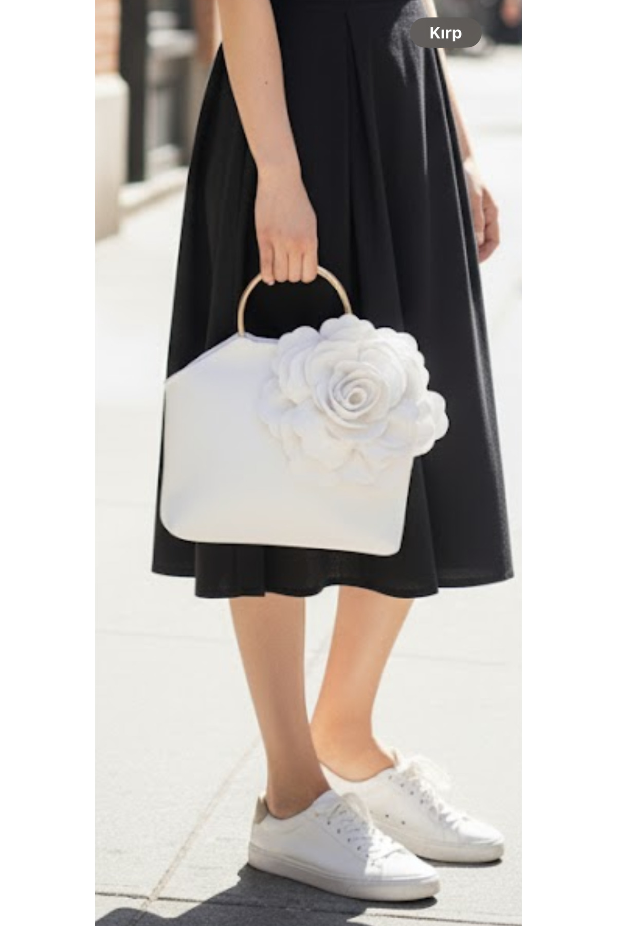 3D Rose Flower Handbag with White Gold Metal D Handle | Wedding/Invitation Outfits