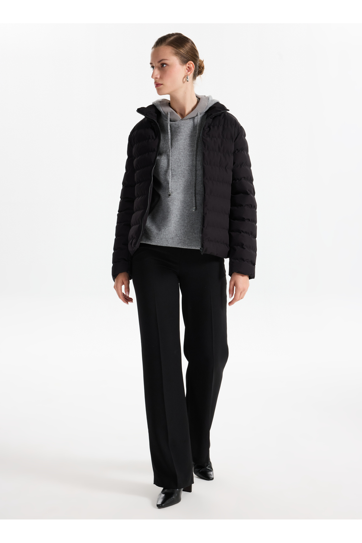 Fabrika  Siyah Kadın Mont F5WL-MNT0700 - Görsel 2