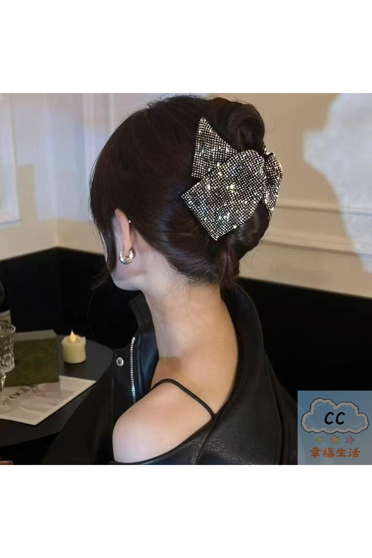 GÜLPEŞE Antrasit Kristal Taşlı Dubai Toka Özel Tasarım Mandal Toka Yeni Trend görsel 4