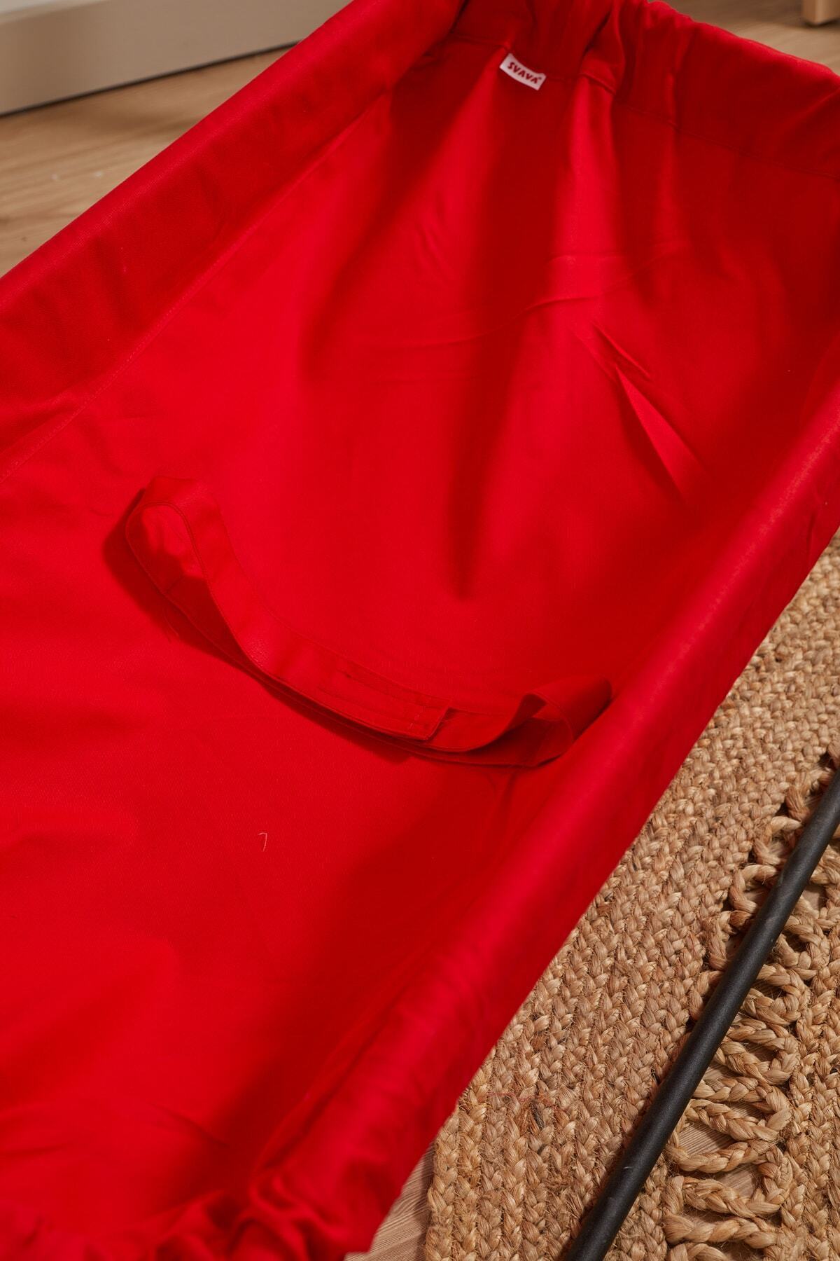 Svava Ahşap Bebek Hamak Beşik Portatif Hamak Beşik (Kırmızı) fotoğrafı 4 (önizleme)