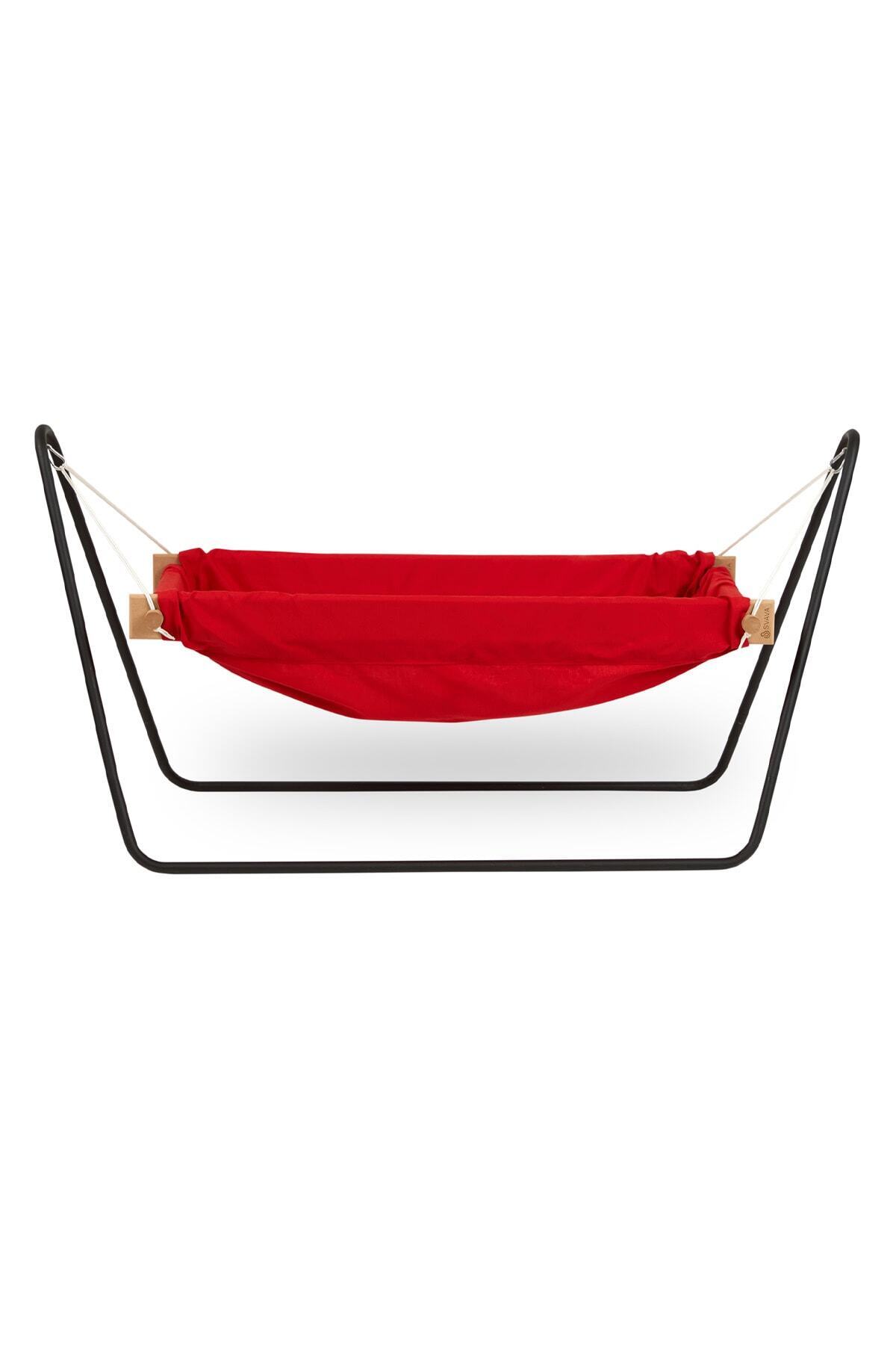 Svava Ahşap Bebek Hamak Beşik Portatif Hamak Beşik (Kırmızı) fotoğrafı 5 (önizleme)