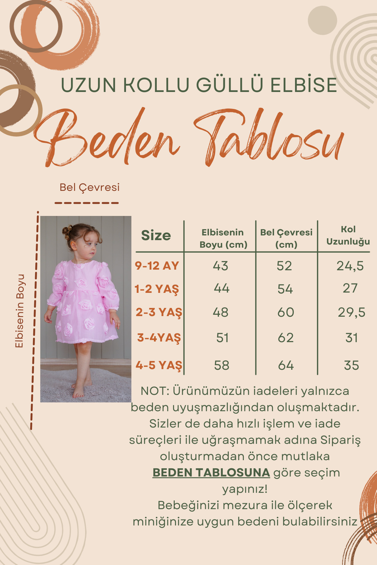 ALYRA Kız Bebek Elbise Uzun Kollu Fiyonklu Güllü Doğum Günü Parti Düğün Özel Gün Abiye Kız Çocuk Elbise fotoğrafı 2 (önizleme)