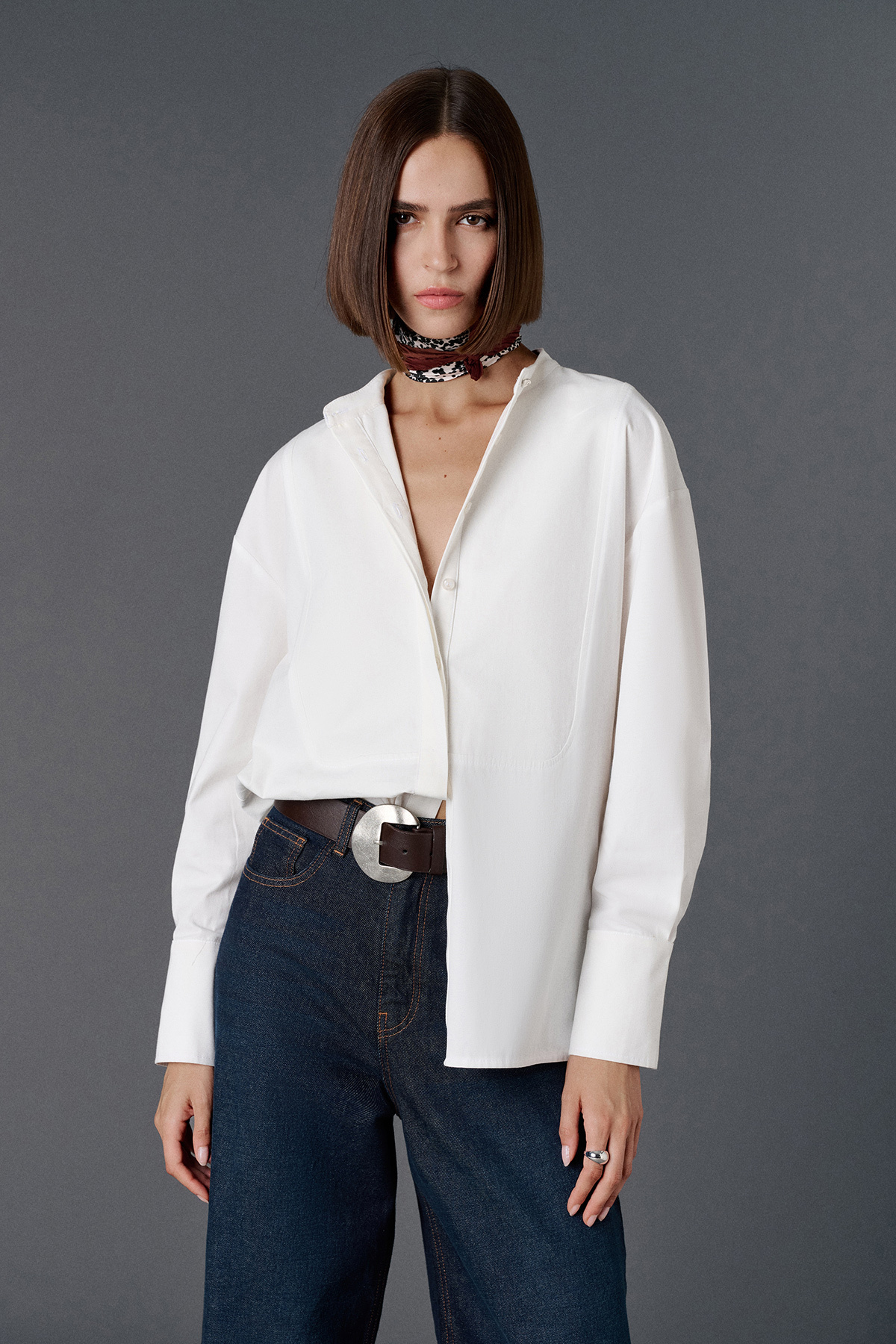 VATKALI  Hakim yaka oversize gömlek - Görsel 3