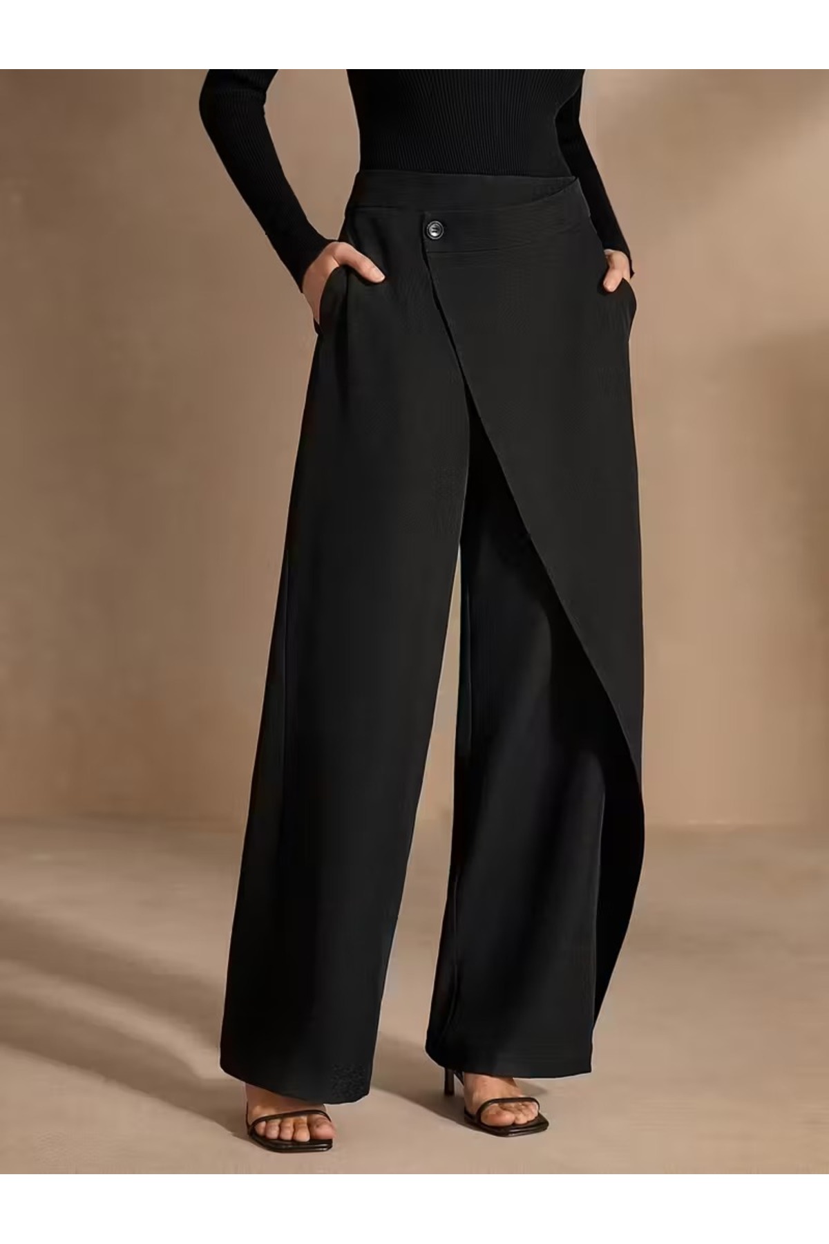 Etos  Kadın Trend Model Asimetrik özel Tasarım Yuksek Bel Palazzo Pantolon - Görsel 5