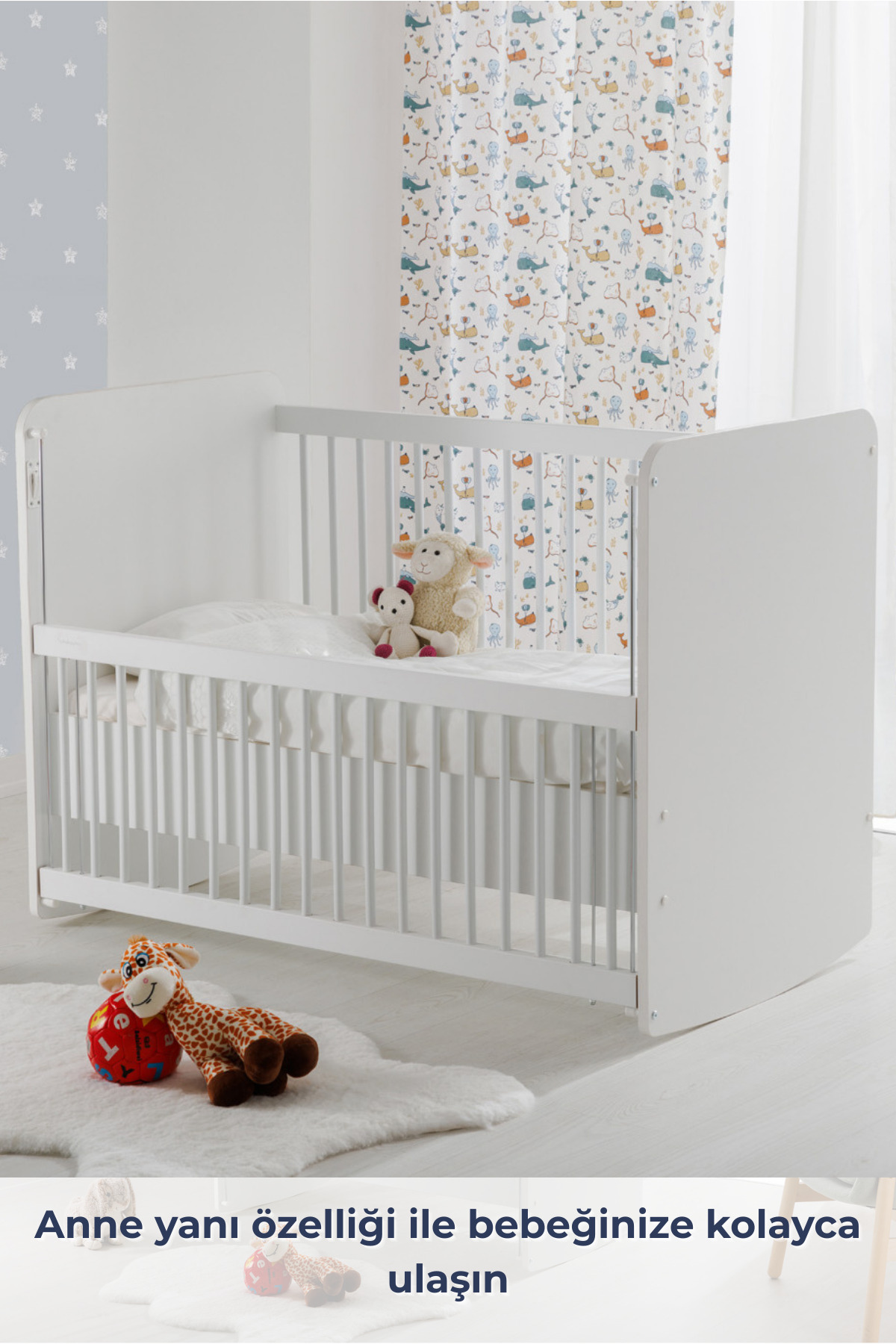 Babywhen Pratik Sallanır Kademeli Anne Yanı Bebek Beşik - Bebek Yatağı - Park Yatak - 60x120 Cm - Bw1075 fotoğrafı 2 (önizleme)