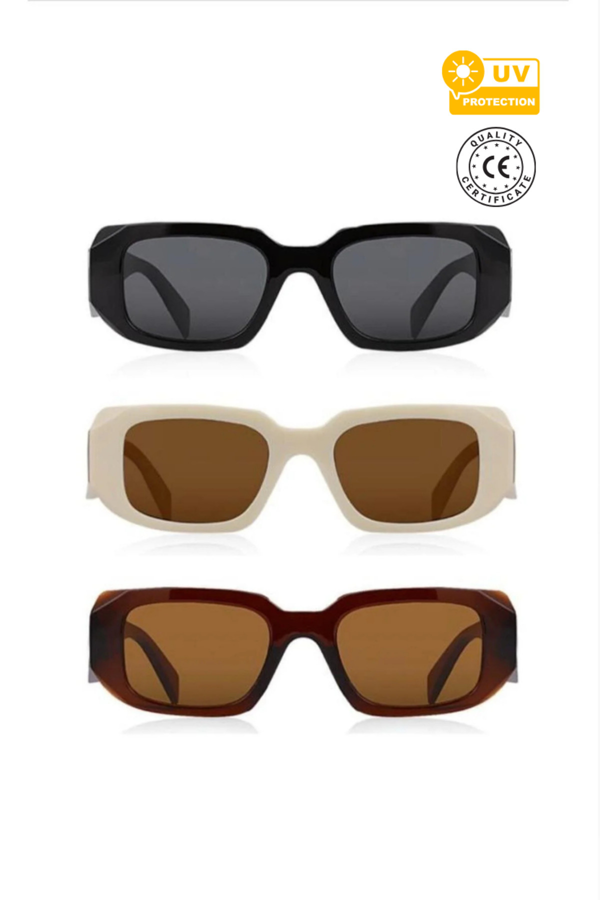Kinary Uv400 Koruyucu Unisex Güneş Gözlüğü 3 Lü Set 1038 görsel 3