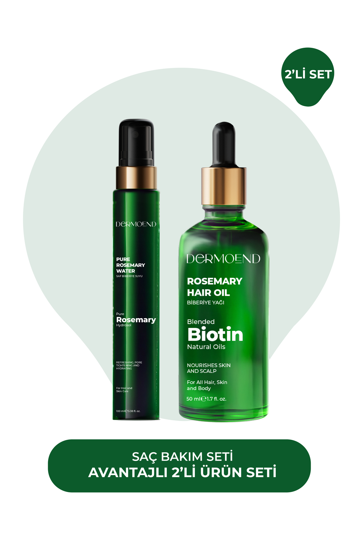 Dermoend Biberiye Toniği Ve Biberiye Yağı Biotin İçeren 2'li Set — dmds440196