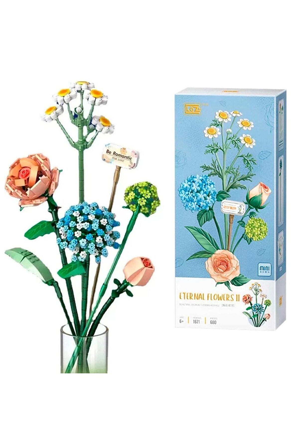 Loz Mini 680 Parça Çiçek Buketi Blok Seti – Eternal Flowers II