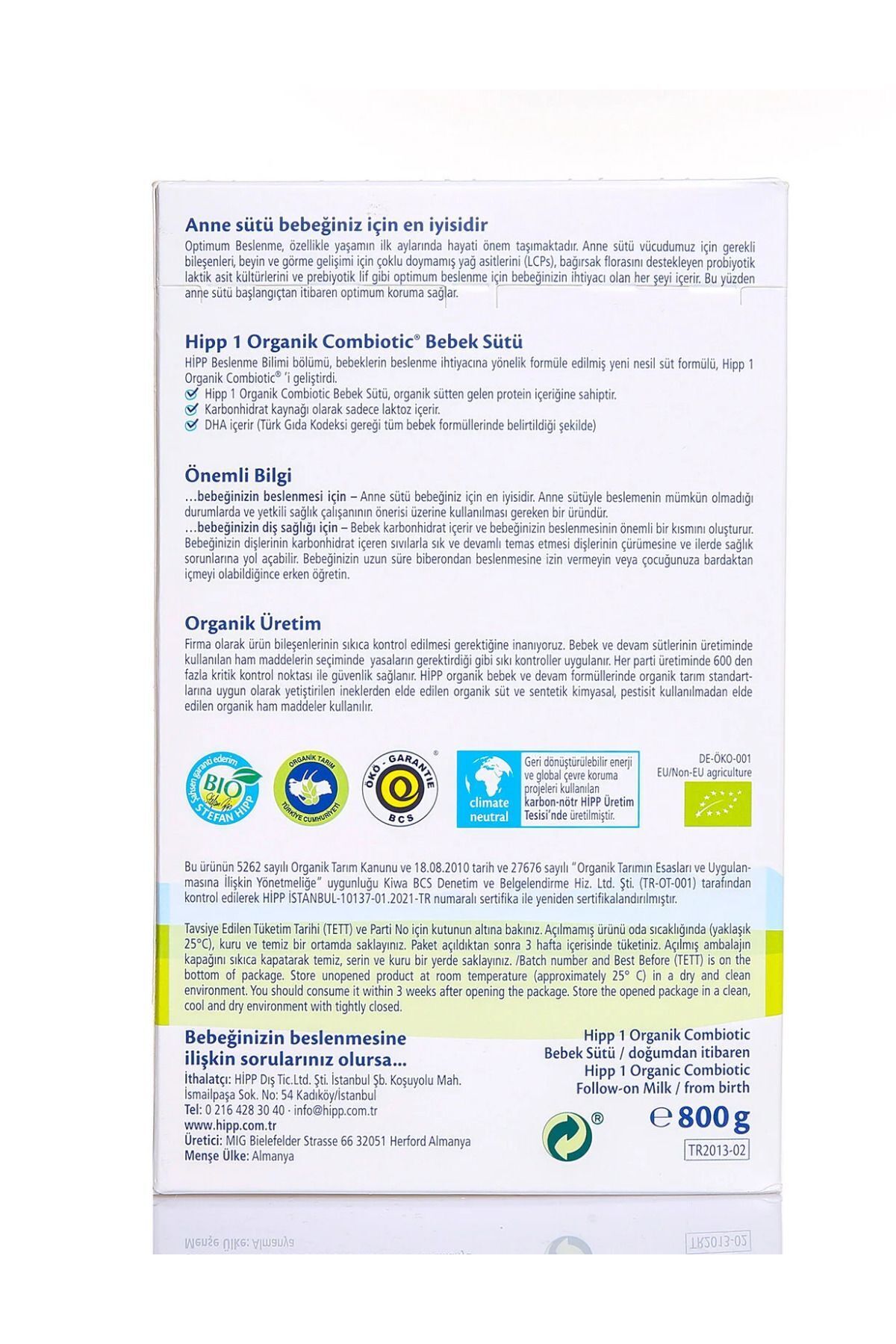 Hipp NO:2 COMBİOTİC DEVAM BEBEK SÜTÜ 800 GR 1 ADET fotoğrafı 5 (önizleme)