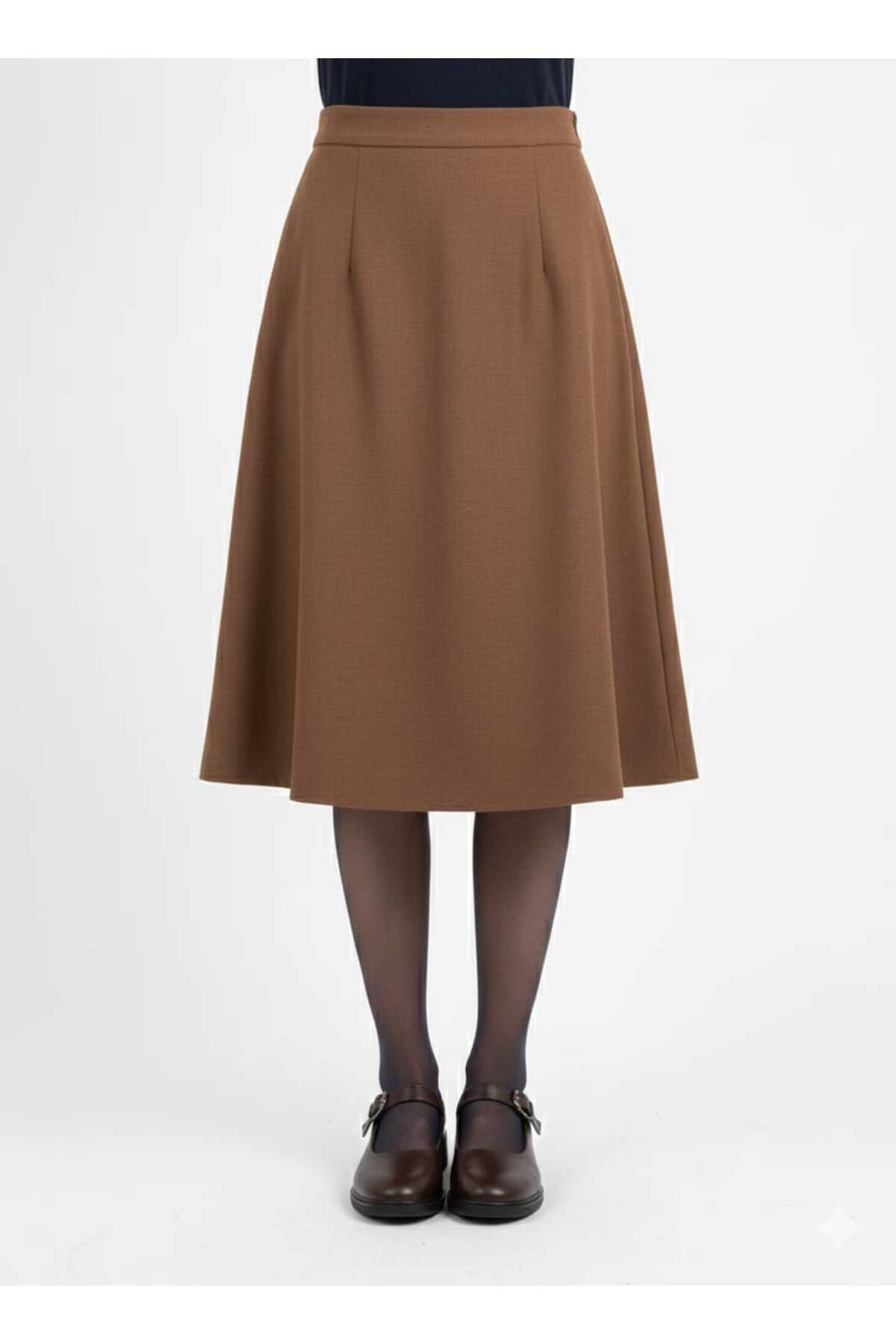 FRZZ  Kadın Kahverengi Mary Jane Günlük Rahat Loafer Ayakkabı - Görsel 2