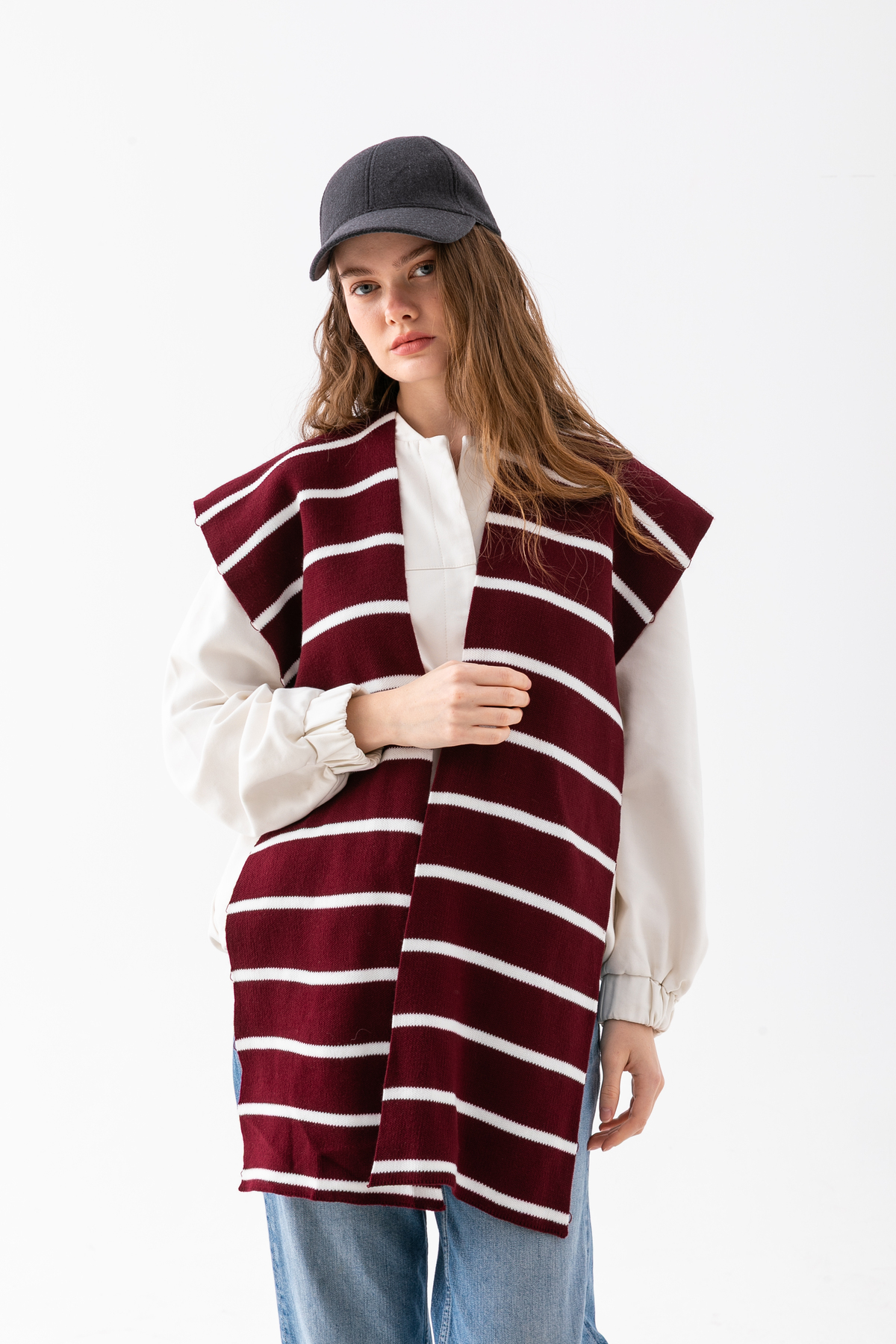 Wega Moda Kare Parçalı Patchwork Atkı - Spor Triko Örme Omuz Atkısı | Unisex Boho Şal - Atkı görsel 7