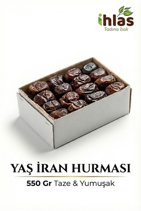 İhlas Yaş Hurma İran 550-620 Gr Premium Taze Ramazan Hurması Doğal Kutu