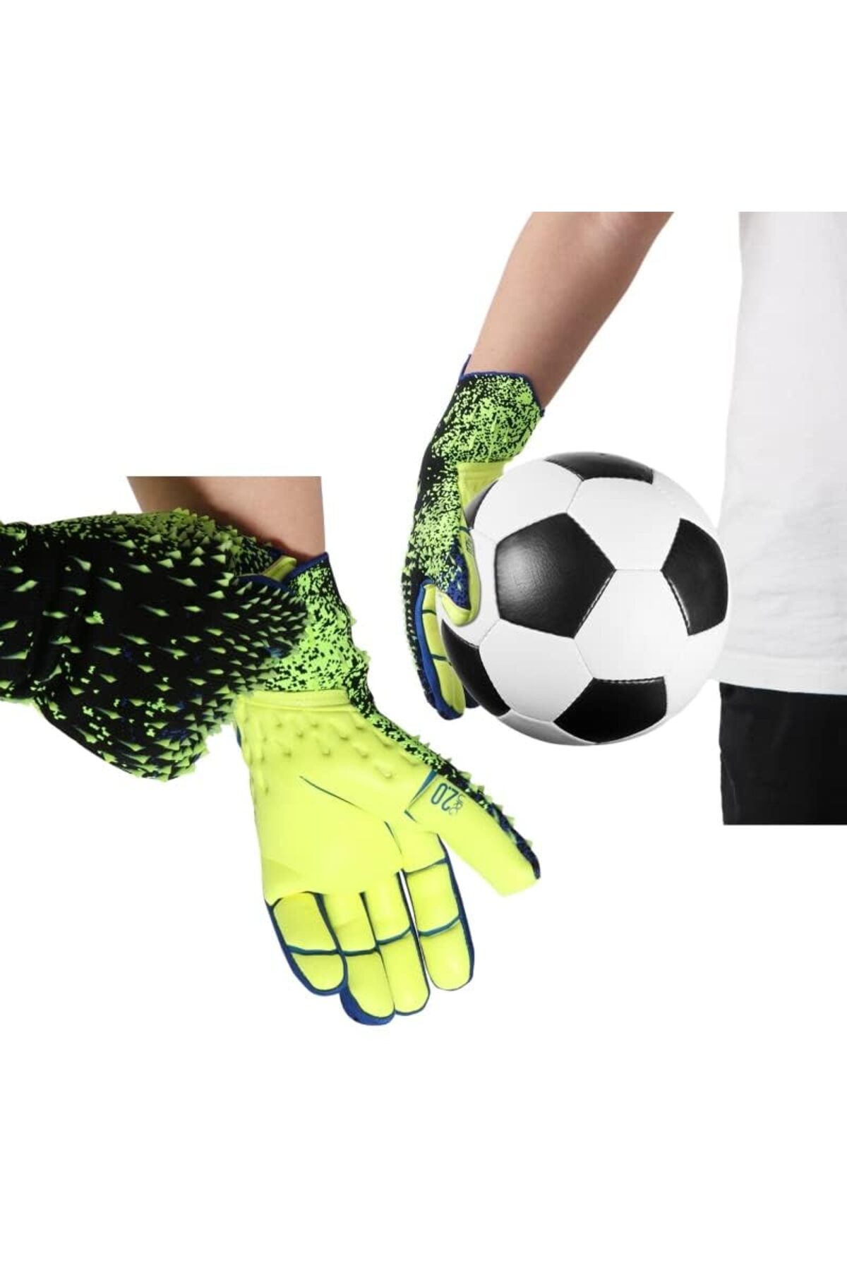 قفازات حارس مرمى كرة القدم للشباب قابلة للتهوية وق...