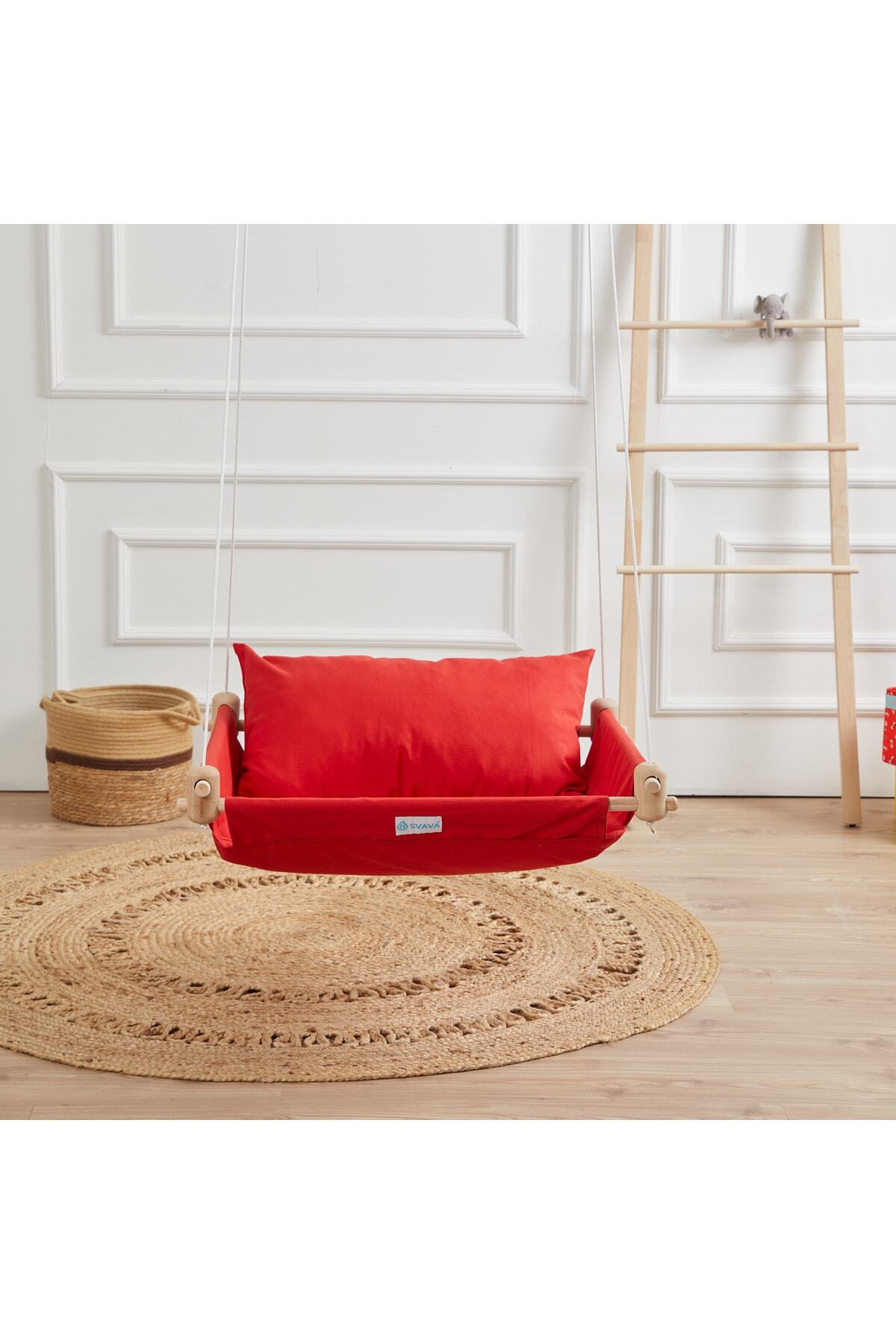 Svava Trend Çocuk Hamak Salıncak - Ev Tipi Ve Bahçe Salıncağı (kırmızı) fotoğrafı 3 (önizleme)