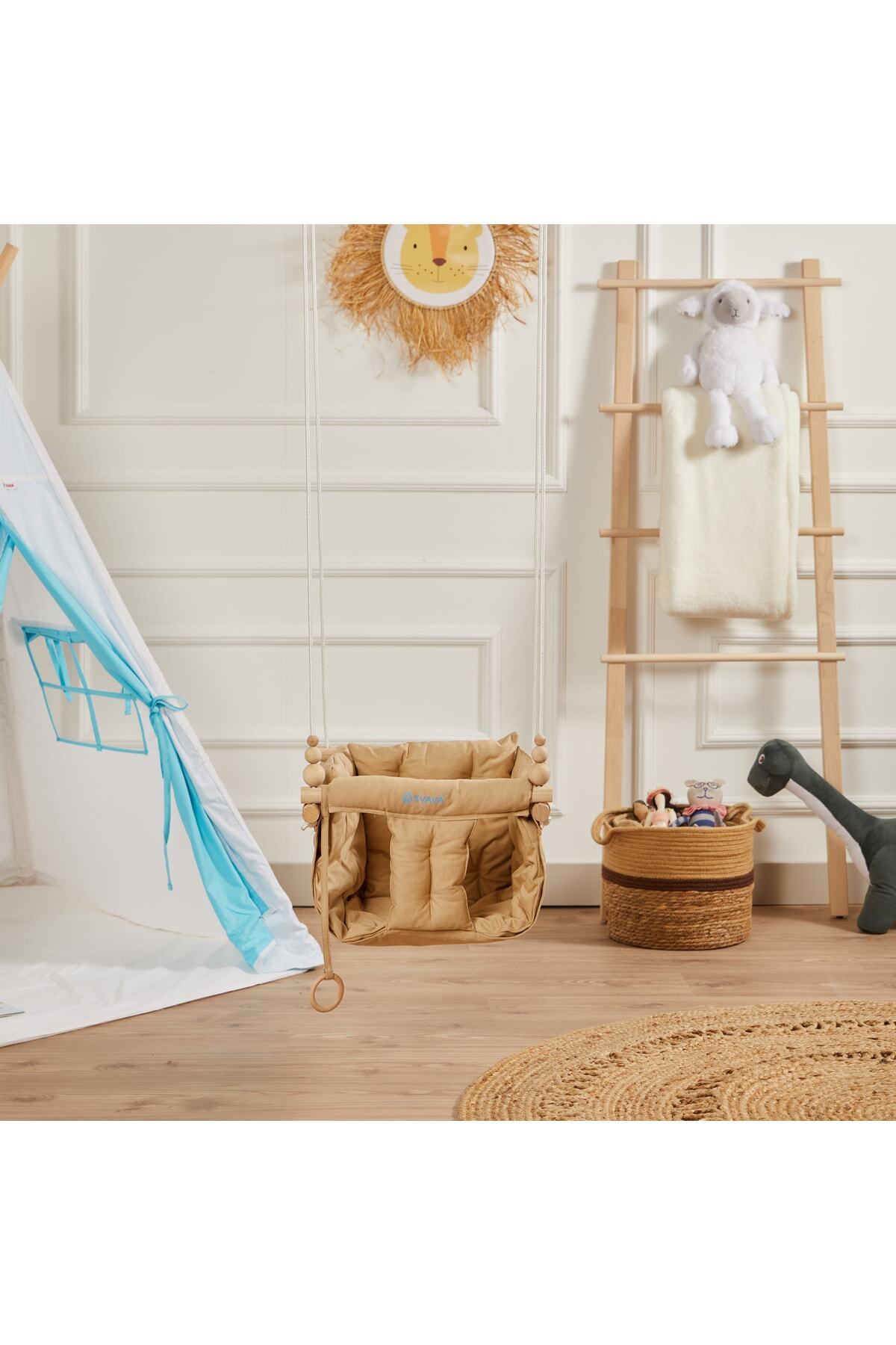 Svava Konfor Bebek Ahşap Salıncak, Tavana Asılan Çocuk Salıncağı fotoğrafı 3 (önizleme)