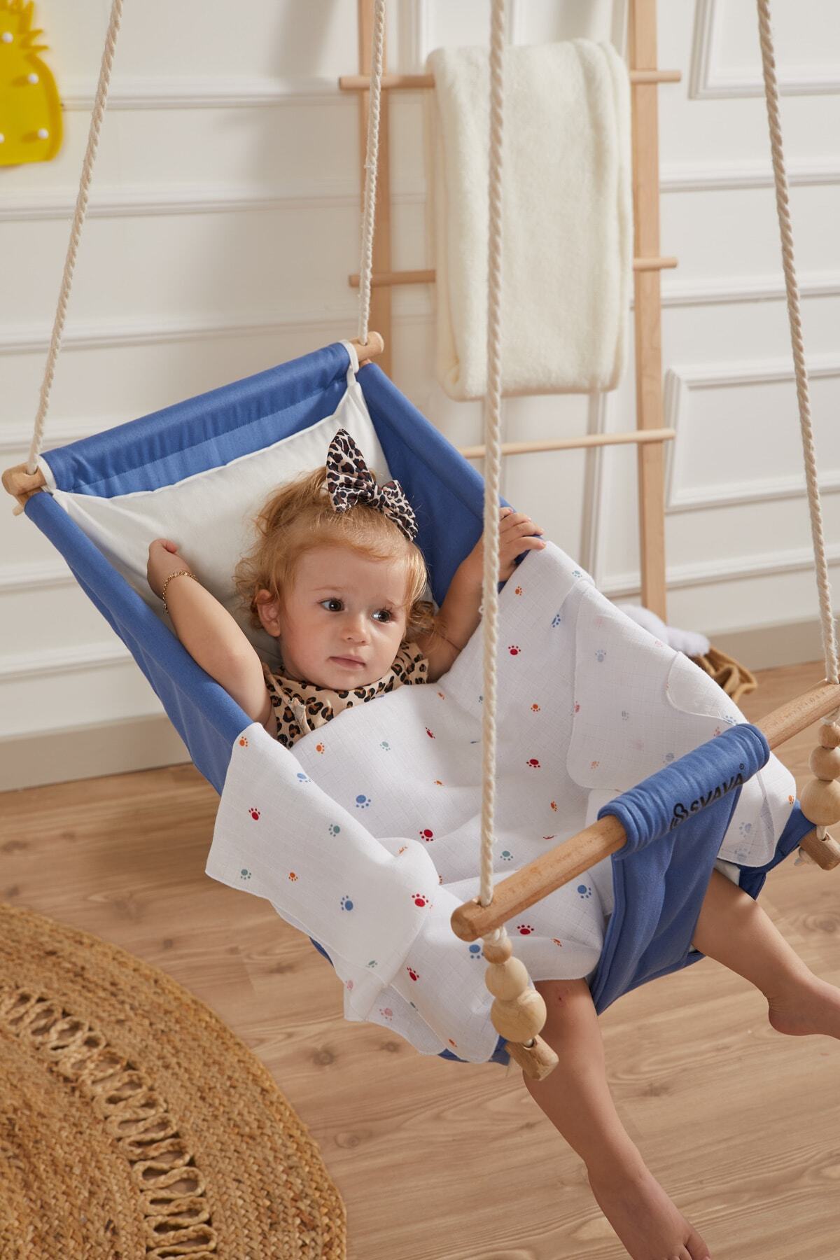 Svava Rüya Ahşap Bebek Hamak %100 Pamuklu Ev Tipi Tavan Salıncak fotoğrafı 3 (önizleme)