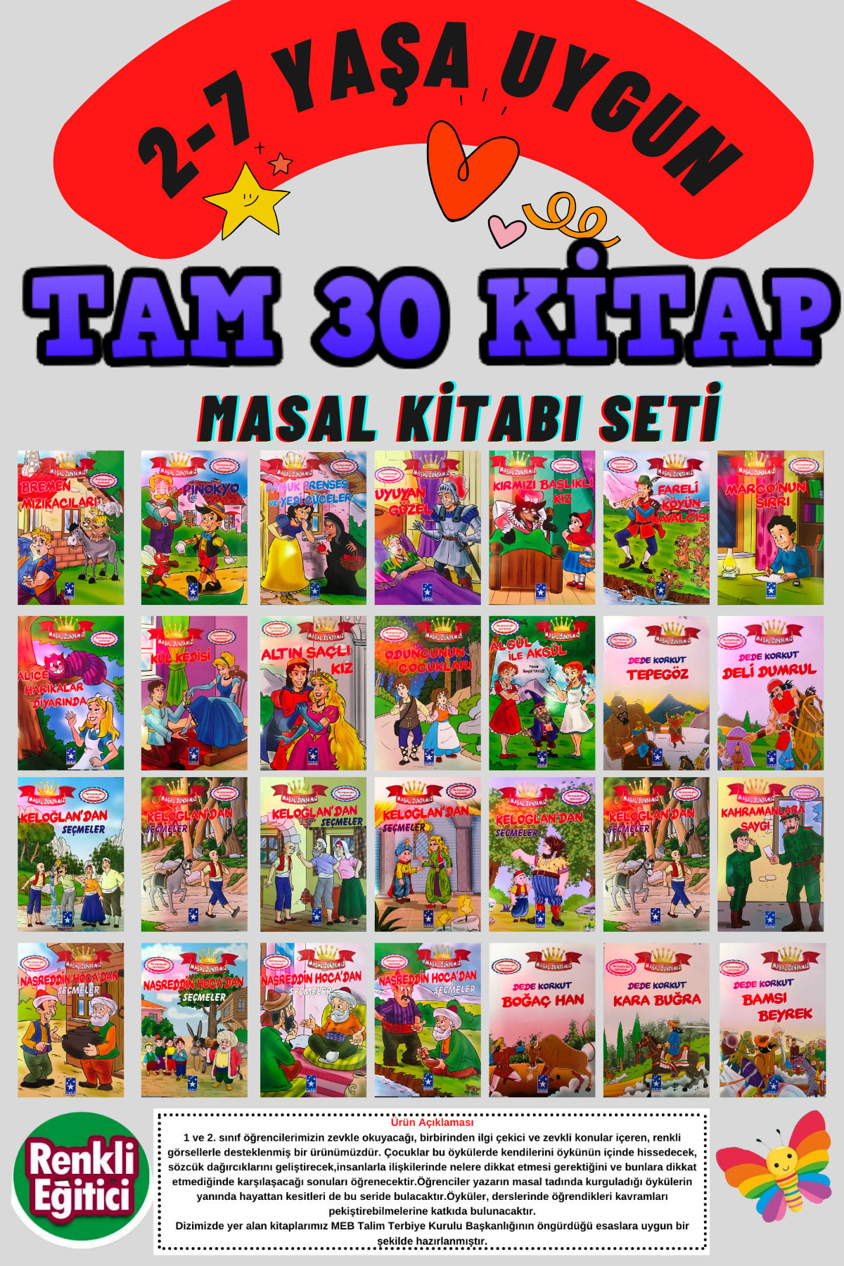 GÖNÜL YAYINCILIK 1. Sınıf Ve Anasınıfı Için Büyük Boy Hikaye Ve Masal Seti 30 Kitap fotoğrafı 2 (önizleme)
