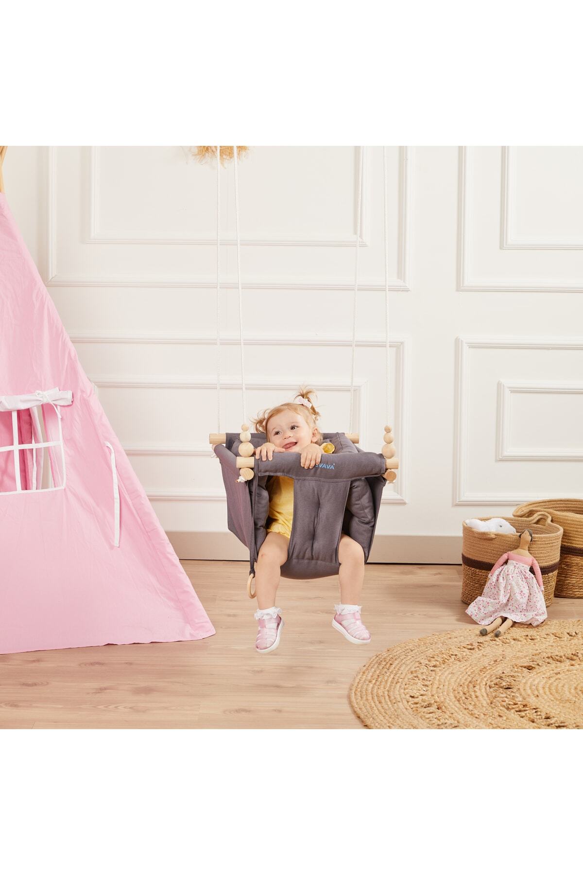 Svava Konfor Bebek Ahşap Salıncak, Tavana Asılan Çocuk Salıncağı fotoğrafı 4 (önizleme)