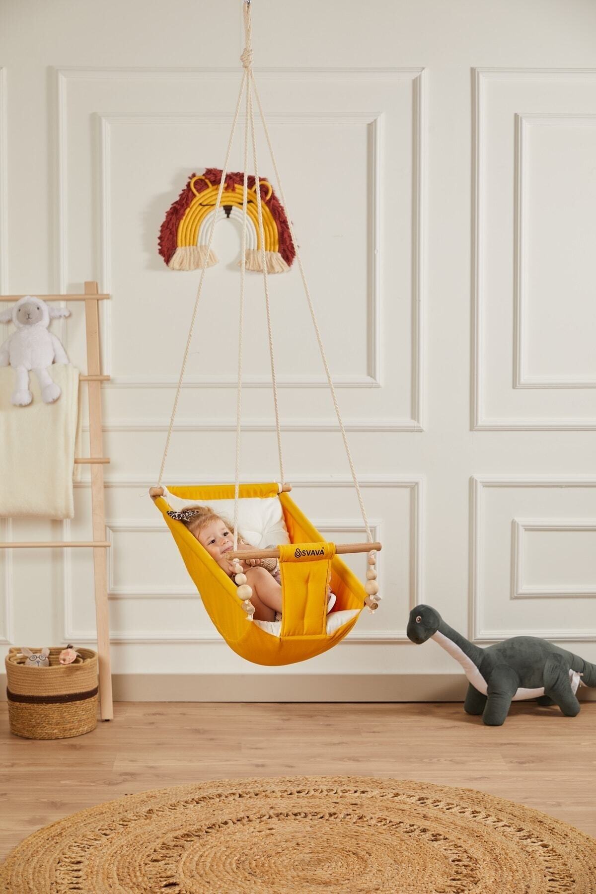 Svava Rüya Ahşap Bebek Hamak %100 Pamuklu Ev Tipi Tavan Salıncak fotoğrafı 2 (önizleme)