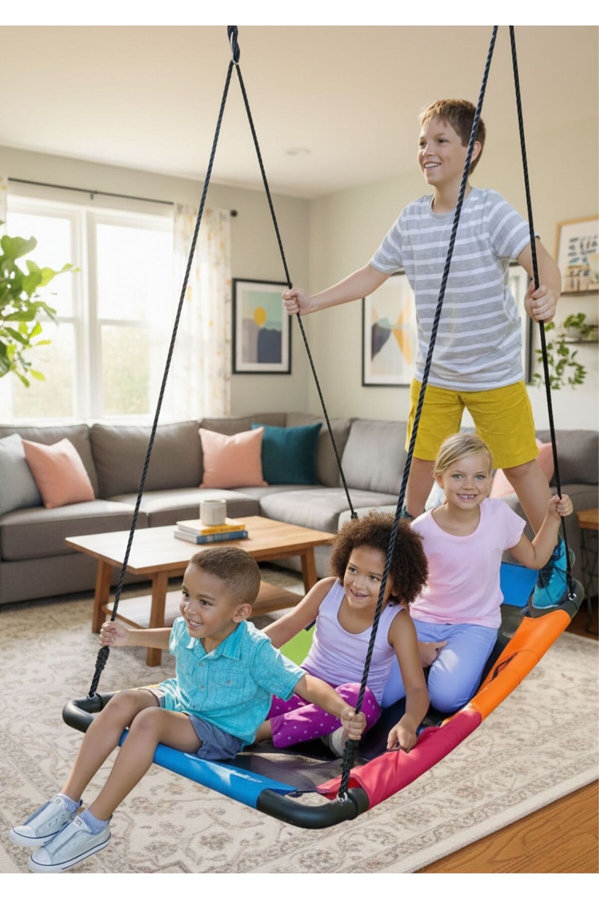 Svava Gondol Renkli Çocuk Salıncağı – Geniş Oturma Alanı Ile Eğlence Dolu Dış Ve Iç Mekan Oyun Salıncağı fotoğrafı 2 (önizleme)