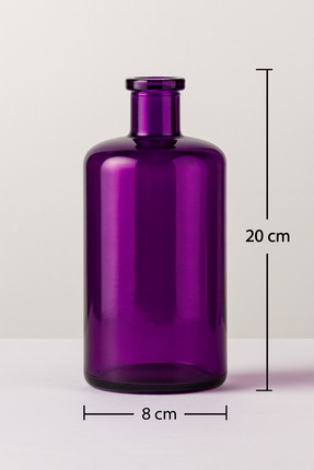 GROVİNG HAİR ✨ Mor Zarif Dekoratif Cam Şişe Özel Tasarım Kapaksız Vintage Şık...