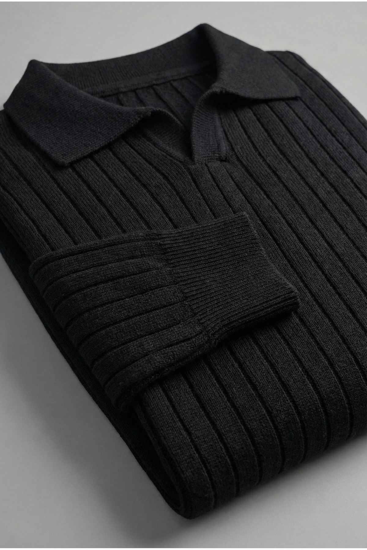 inpool  Erkek, Old Money Culture, Çizgi görünümlü, Polo yaka, triko kazak PLTK09 - Görsel 7