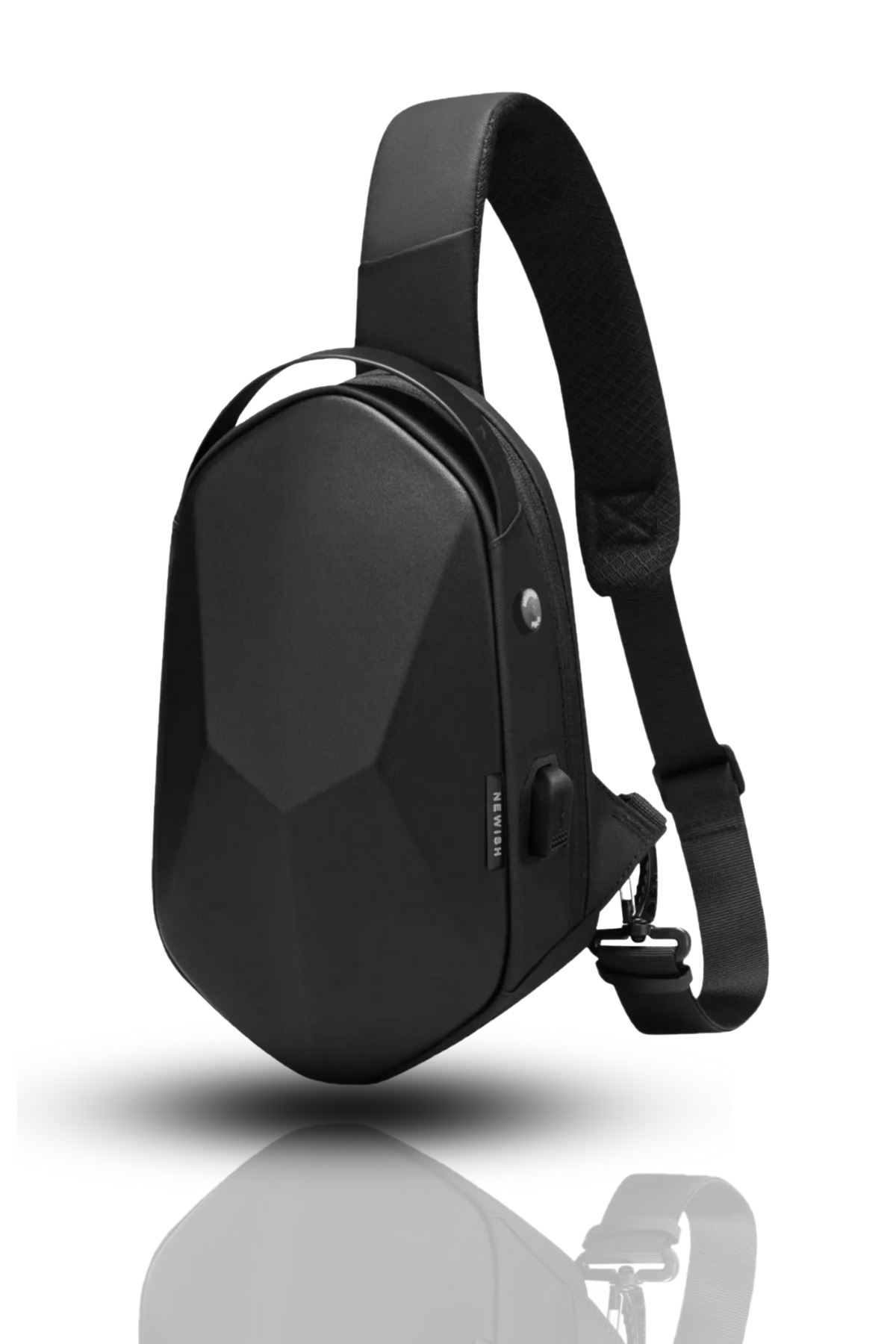 Newish  Erkek Vegan Deri Çapraz Askılı Omuz Ve Bel Çantası - Siyah