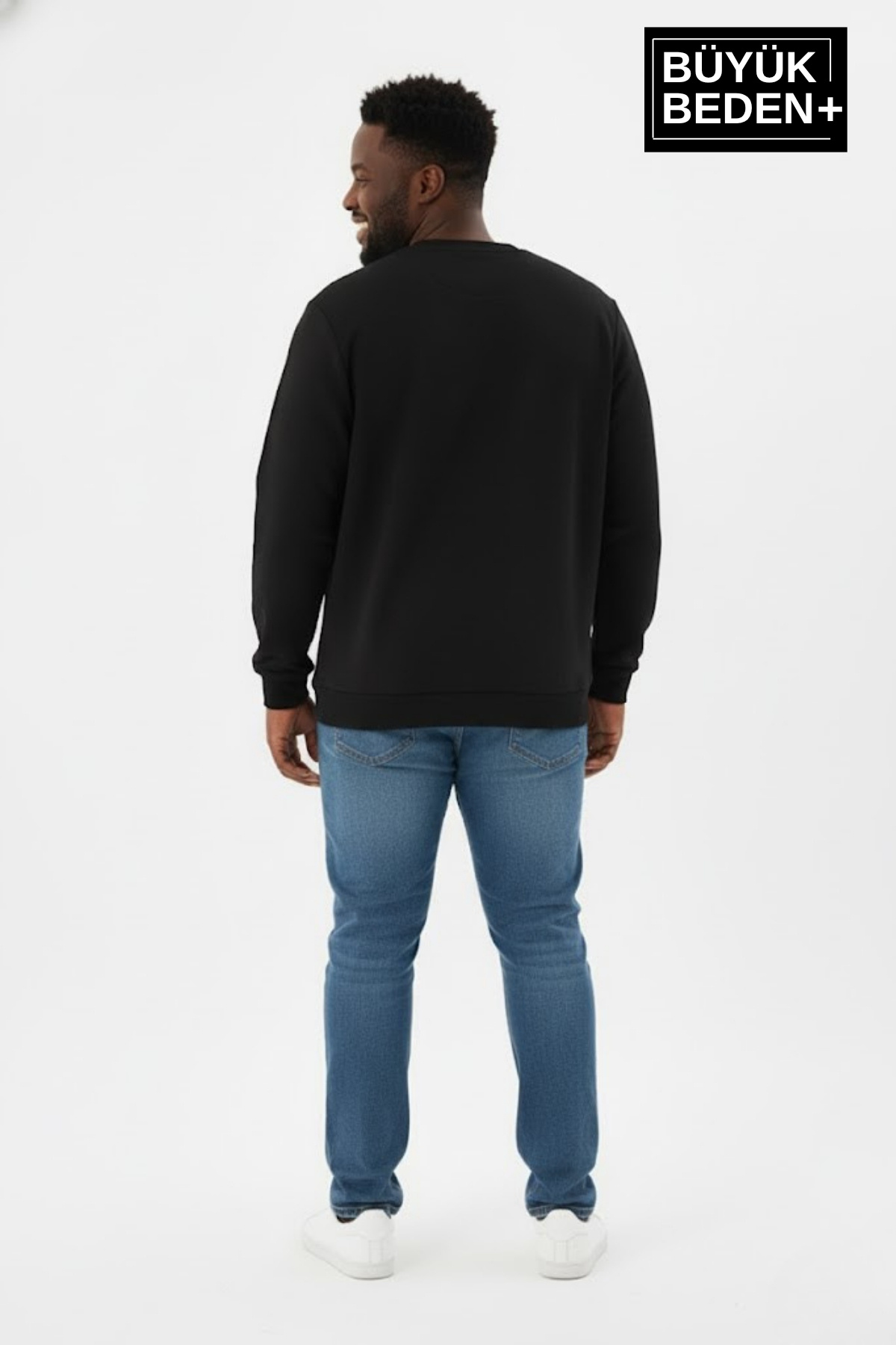 Süperlife Erkek Büyük Beden Bisiklet Yaka Kollar ve Etek Ribanalı İnce Sweatshirt SPR26BSW956 görsel 4