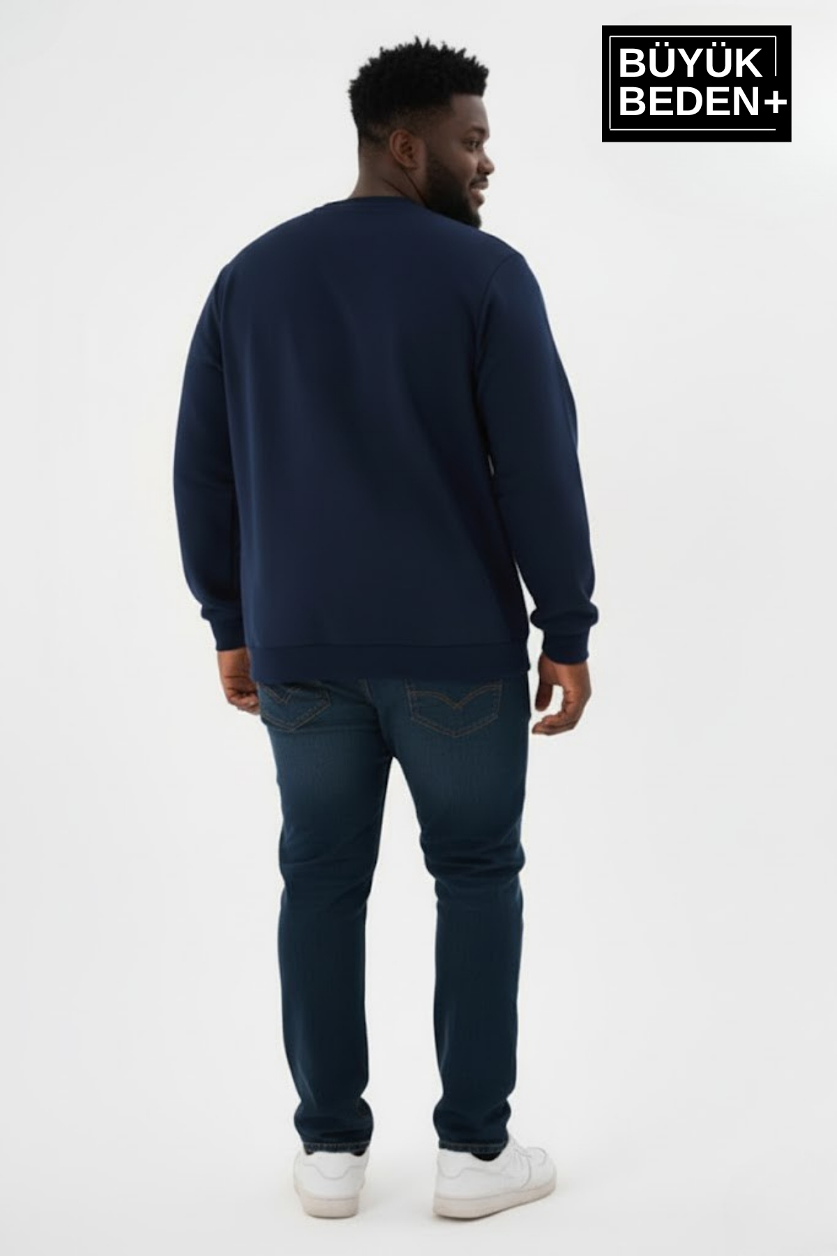 Süperlife Erkek Büyük Beden Bisiklet Yaka Kollar ve Etek Ribanalı İnce Sweatshirt SPR26BSW956 görsel 3