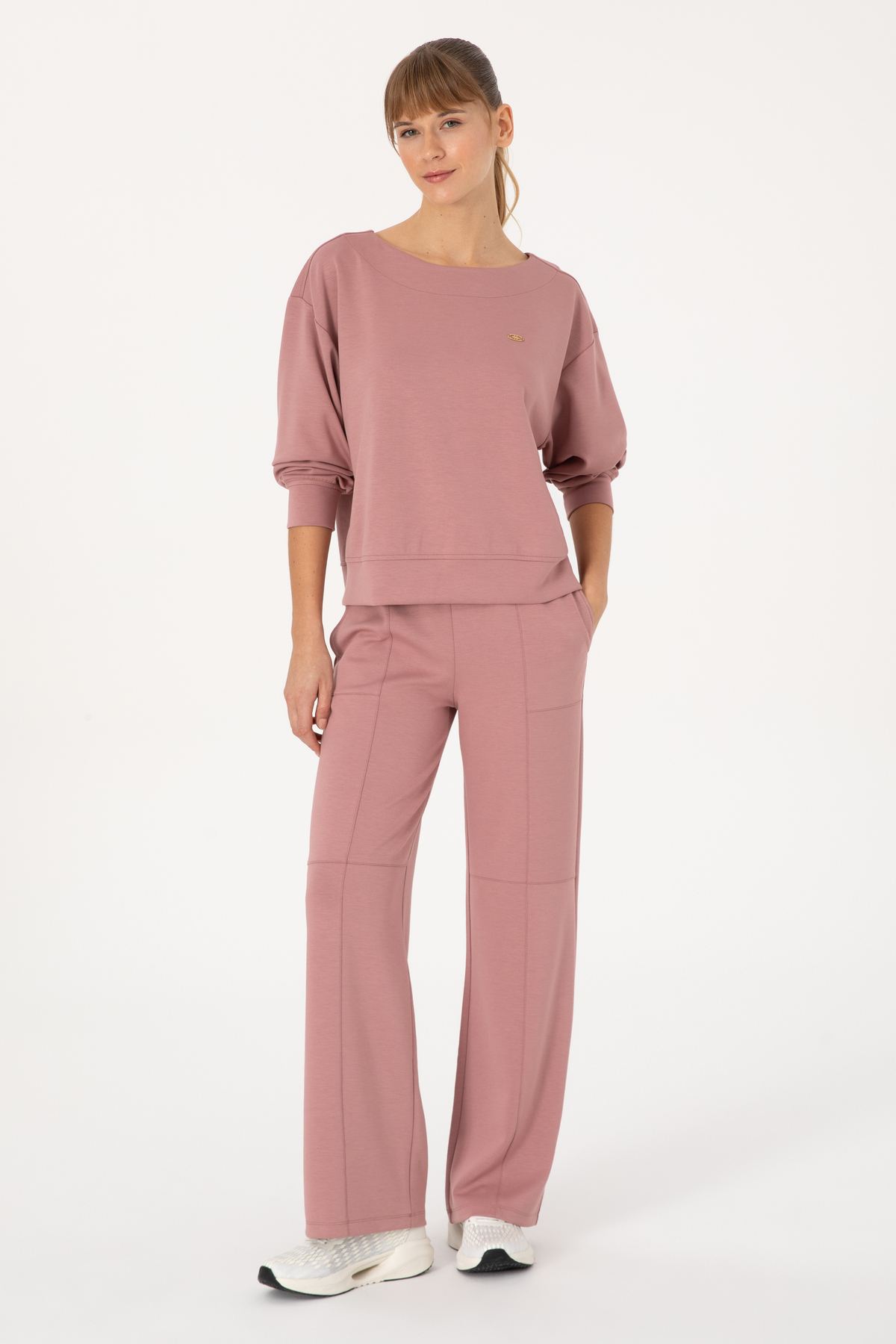 U.S. Polo Assn.  Kadın Gül Kurusu Bisiklet Yaka Sweatshirt 50314210-VR221 - Görsel 4