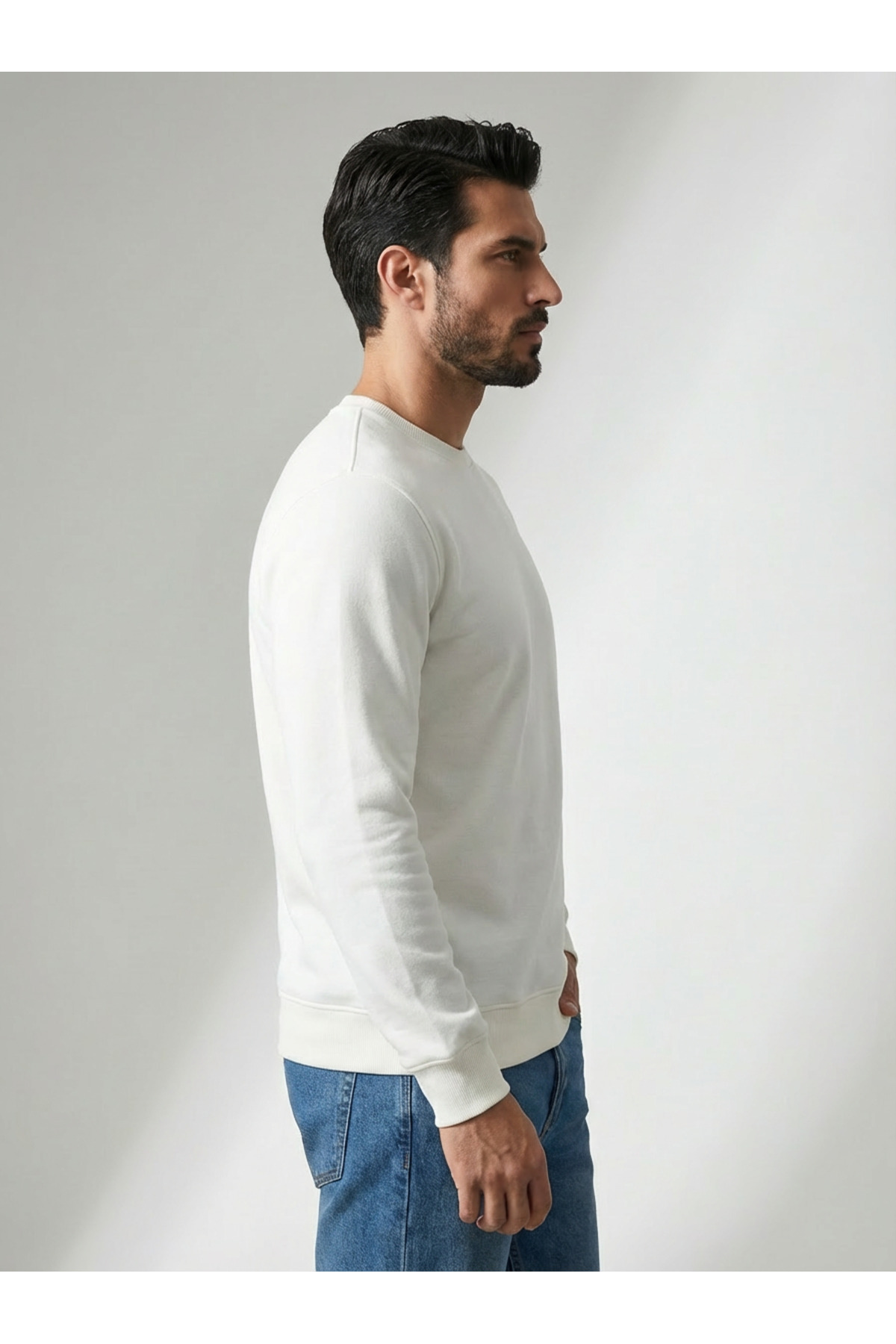 سترة رياضية من قماش القطن الممشط ذو الرقبة الدائري...