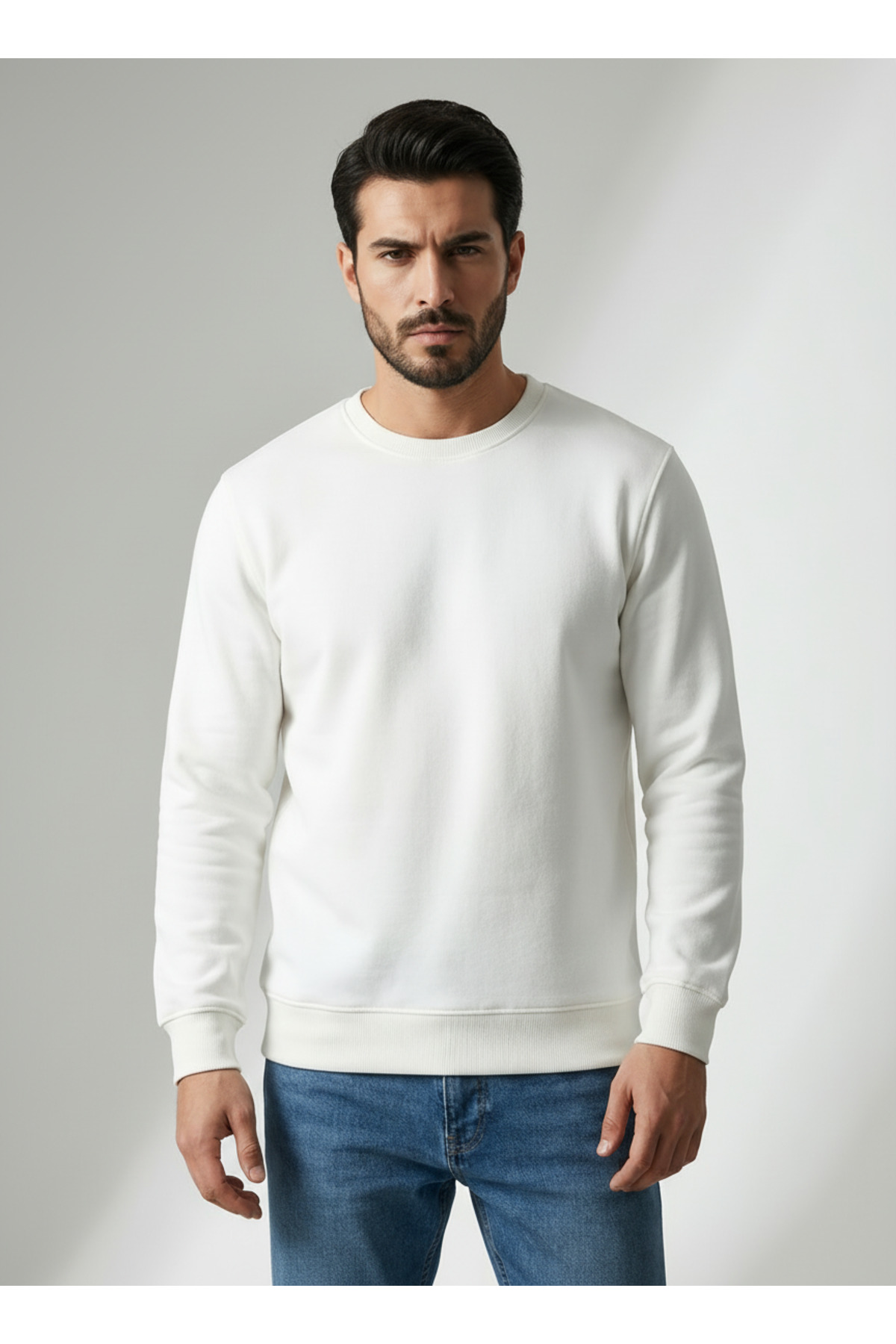 سترة رياضية من قماش القطن الممشط ذو الرقبة الدائري...