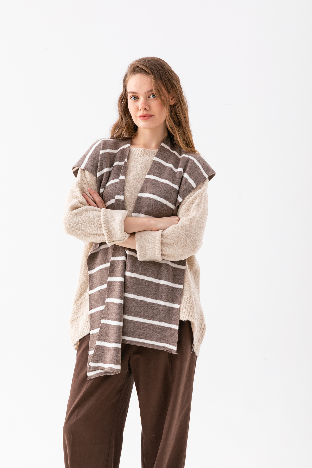 Wega Moda Kare Parçalı Patchwork Atkı - Spor Triko Örme Omuz Atkısı | Unisex Boho Şal - Atkı görsel 7