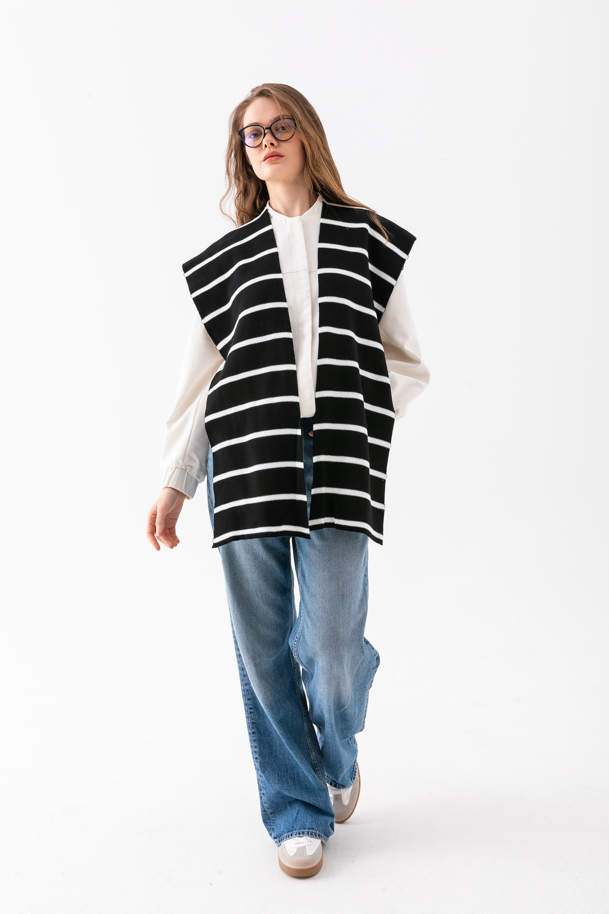 Wega Moda Kare Parçalı Patchwork Atkı - Spor Triko Örme Omuz Atkısı | Unisex Boho Şal - Atkı görsel 3