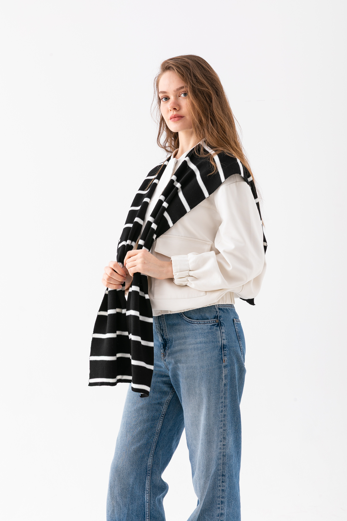 Wega Moda Kare Parçalı Patchwork Atkı - Spor Triko Örme Omuz Atkısı | Unisex Boho Şal - Atkı görsel 5