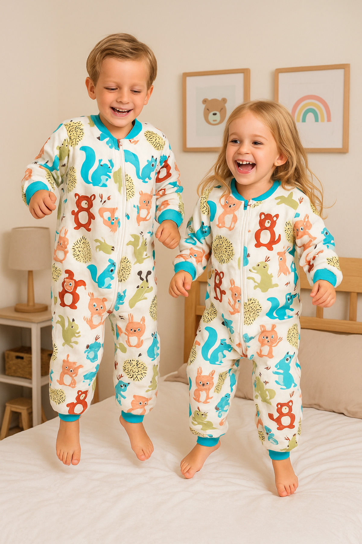 Mika Bebek & Çocuk 2,5 Tog Elyaf Dolgulu Uzun Fermuarlı Rahat Kullanım Erkek Çocuk Uyku Tulumu fotoğrafı 3 (önizleme)