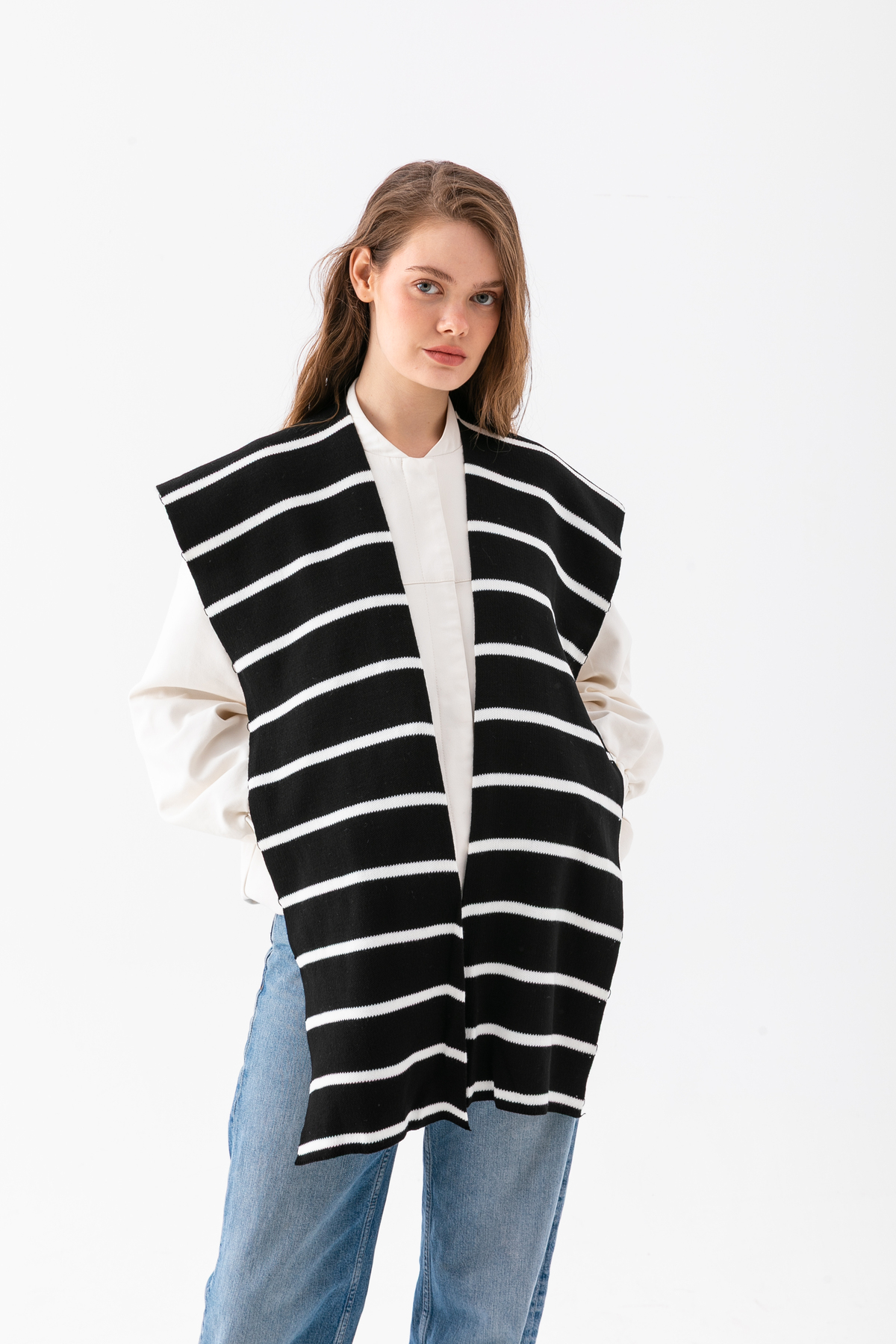 Wega Moda Kare Parçalı Patchwork Atkı - Spor Triko Örme Omuz Atkısı | Unisex Boho Şal - Atkı görsel 8