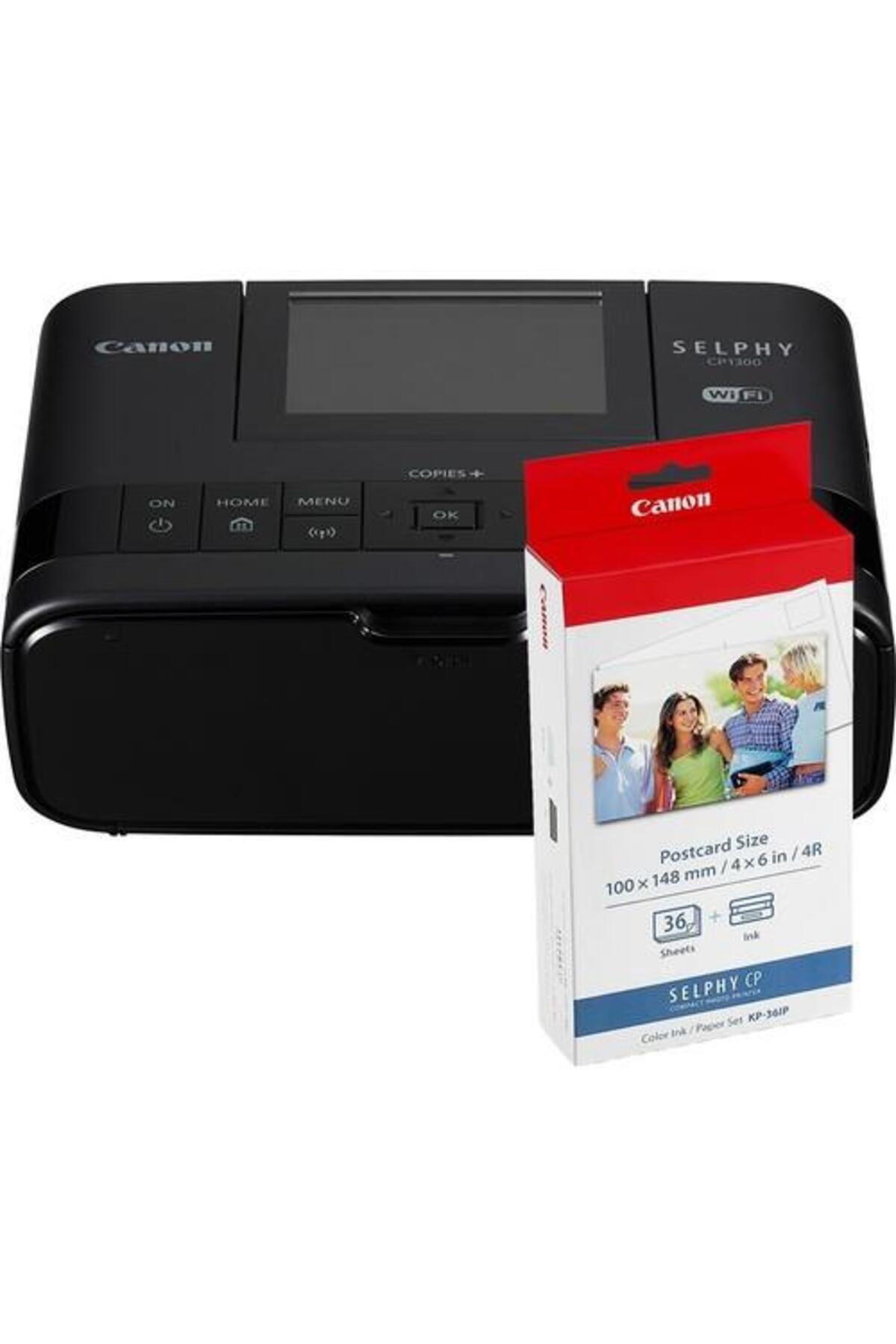 Canon SELPHY CP1300 Fotoğraf Yazıcısı Siyah +Kp-36 ıp kağıt