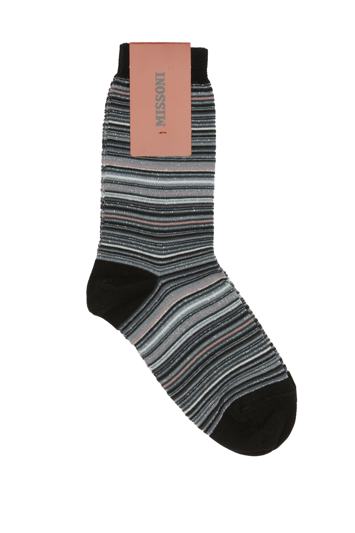 Missoni Siyah Gri Çizgili Kadın Çorap