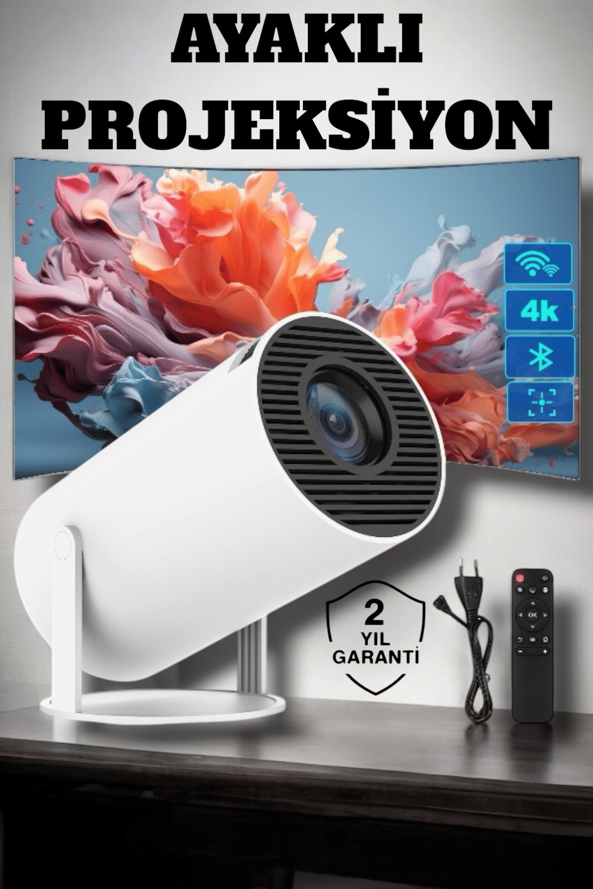 Flamex USB ve Kablosuz Bağlantı Özellikli 5000 Saat Ampul Ömürlü Projeksiyon